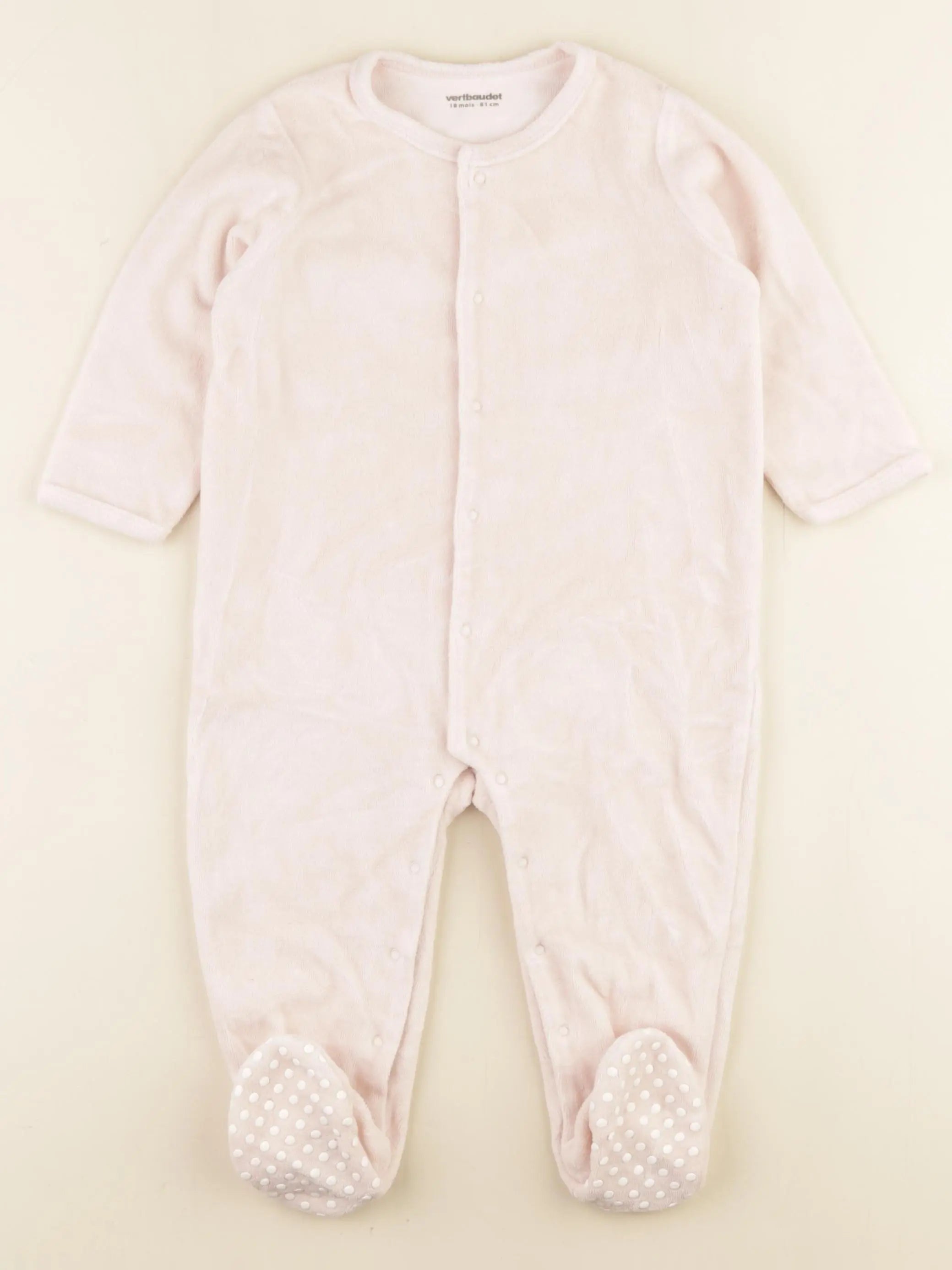 Vertbaudet - pyjama velours rose - 18 mois