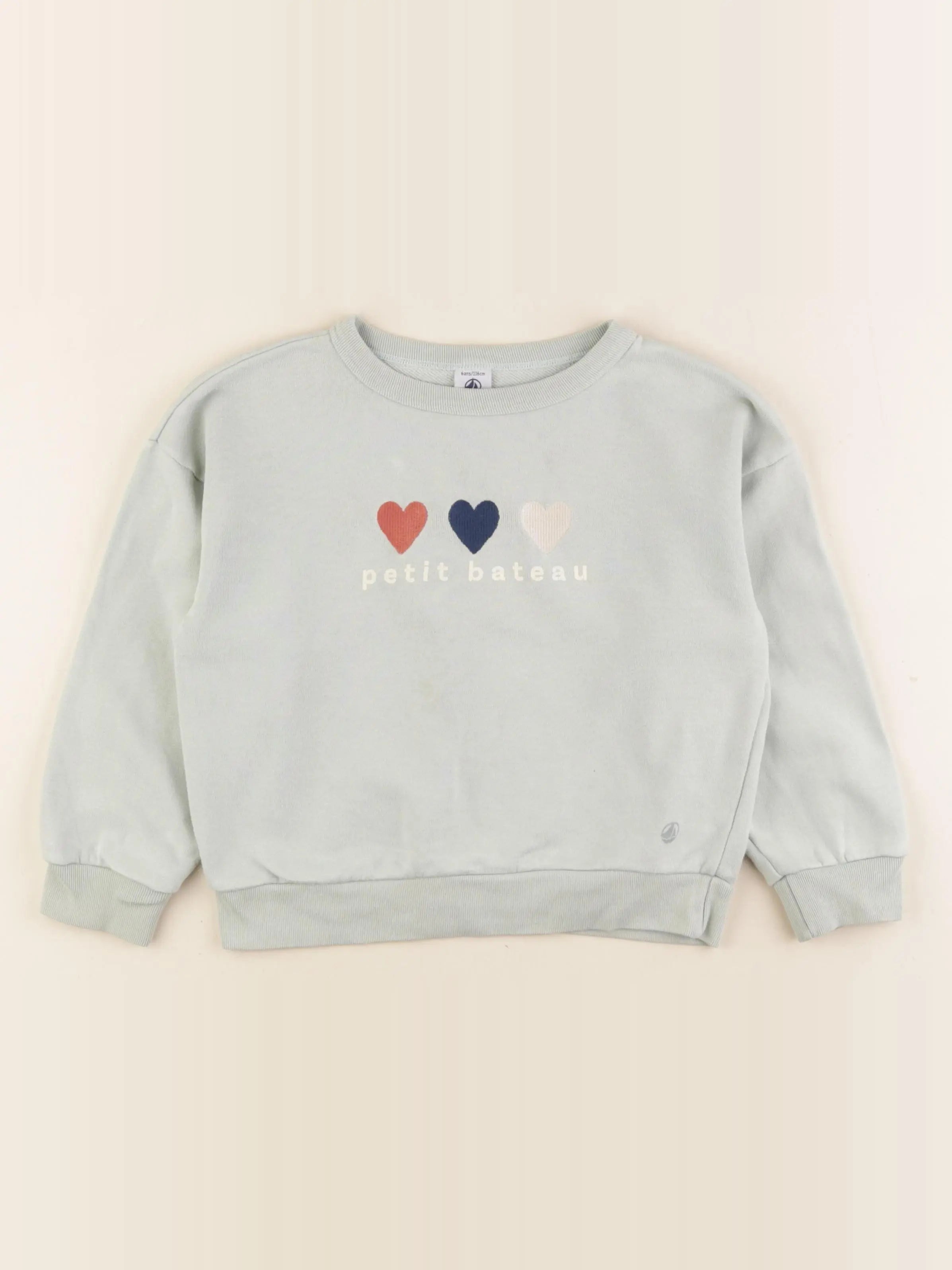 Petit Bateau - sweat bleu - 6 ans