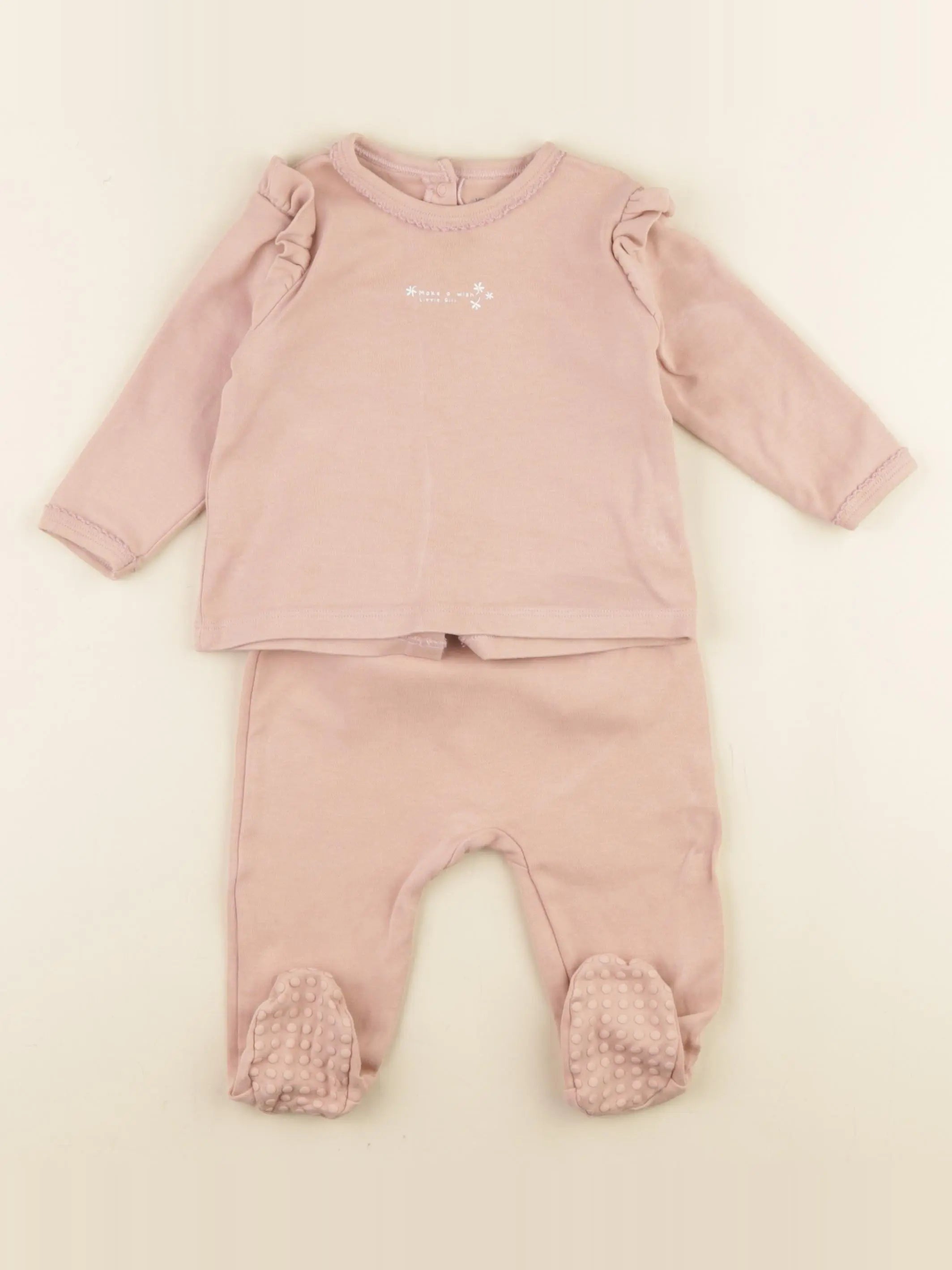 Vertbaudet - pyjama coton rose - 9 mois