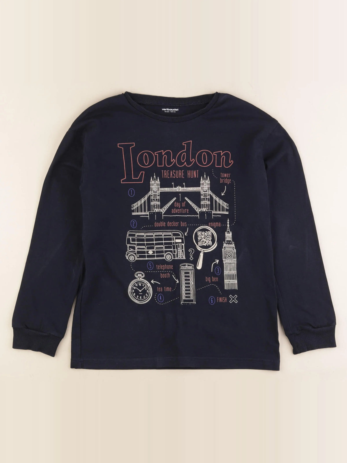 Vertbaudet - tee-shirt bleu - 12 ans