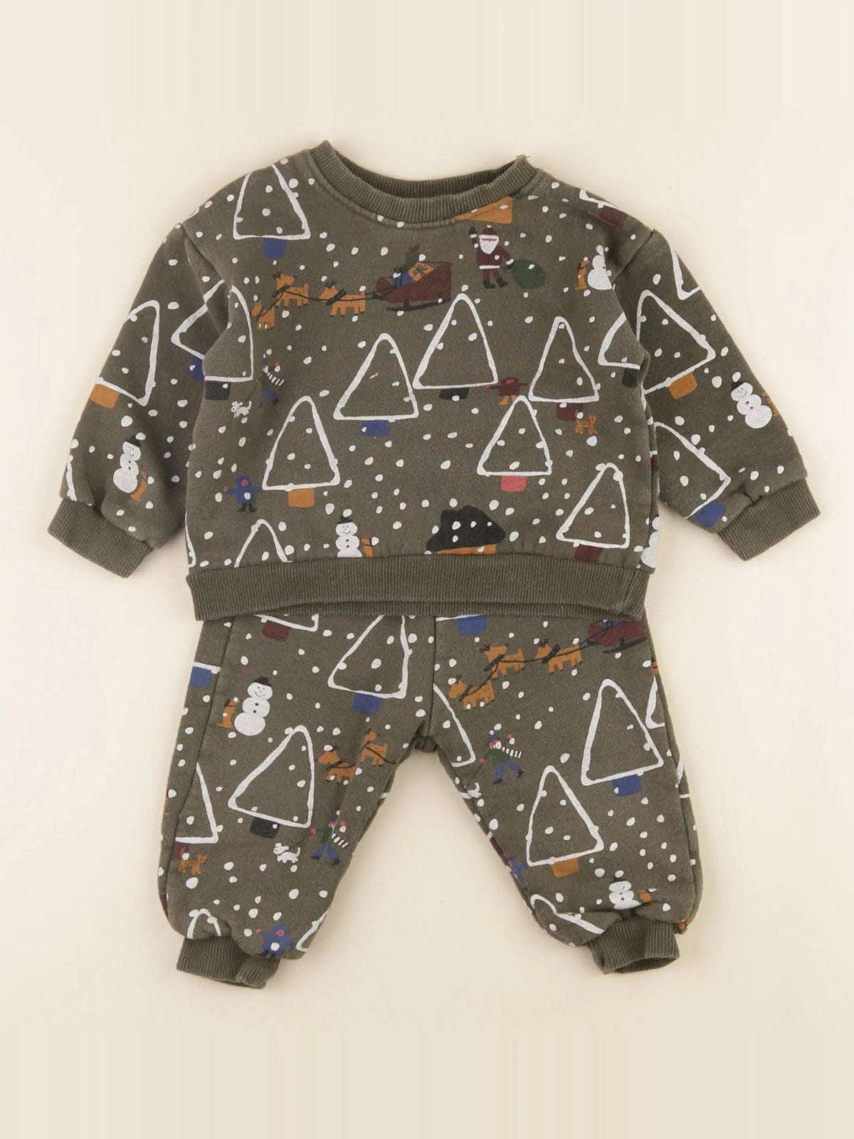 Zara - ensemble vert - 12/18 mois