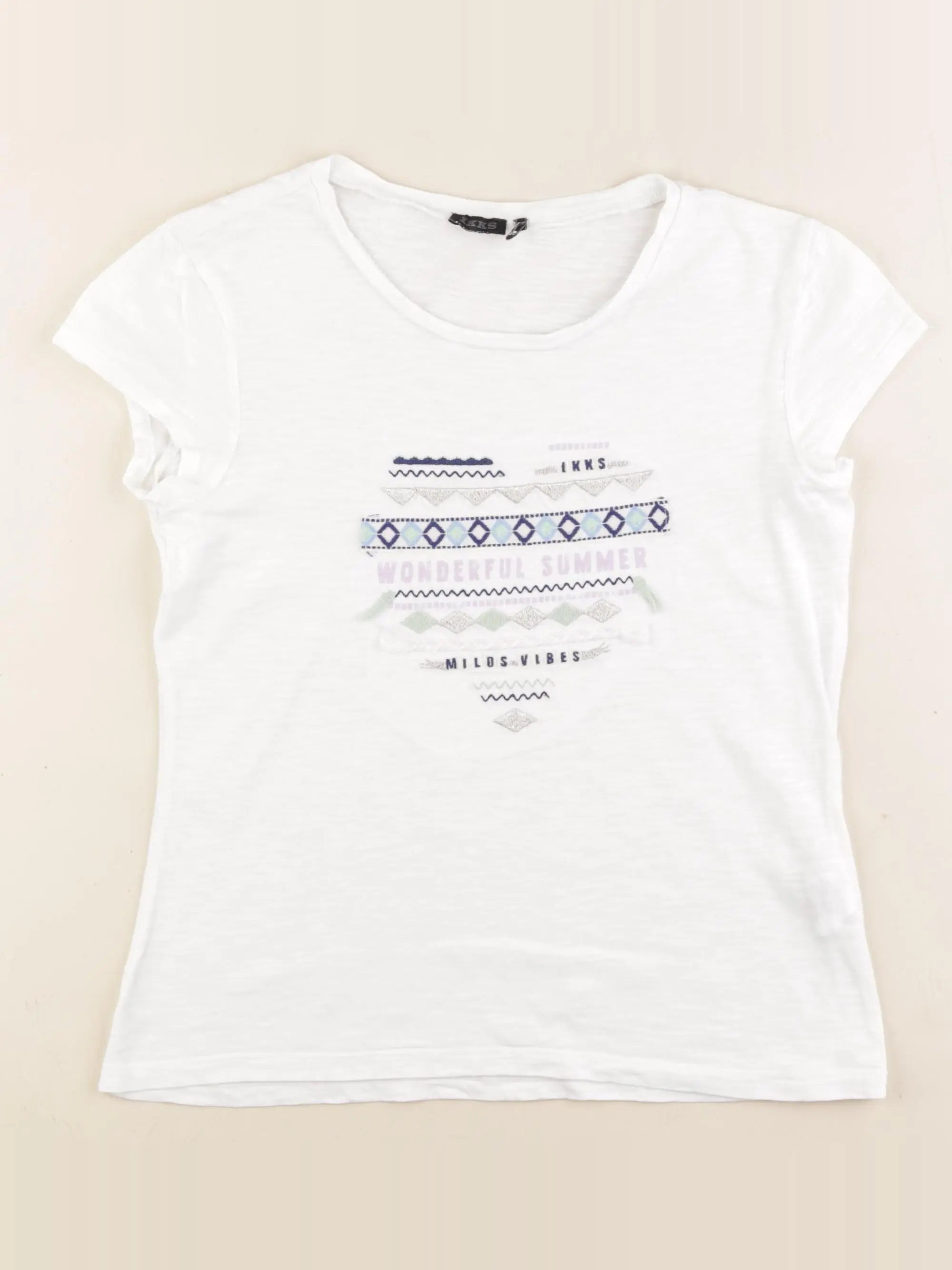 IKKS - tee-shirt blanc - 10 ans