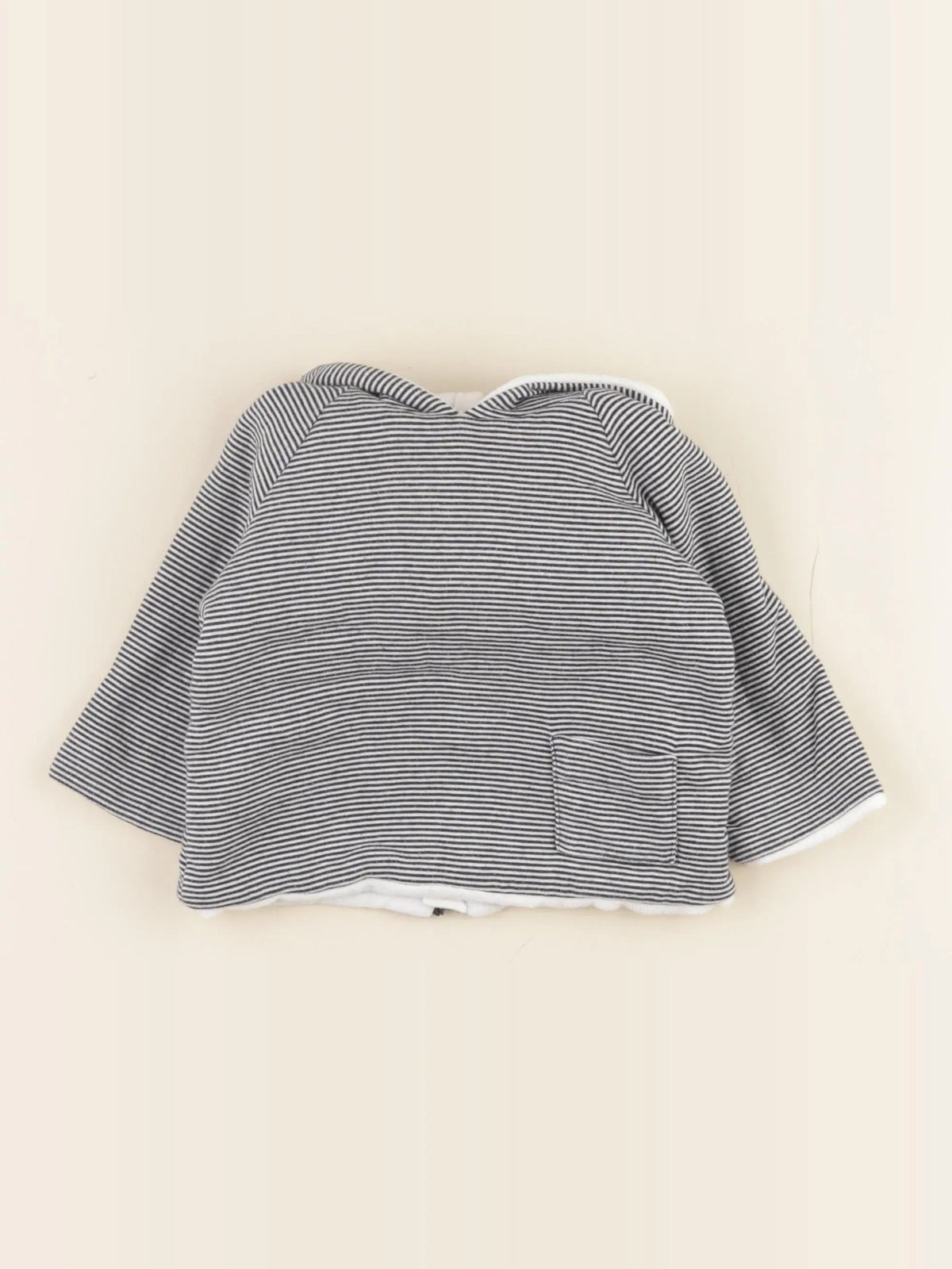 Petit Bateau - burnou bleu, blanc - 6 mois