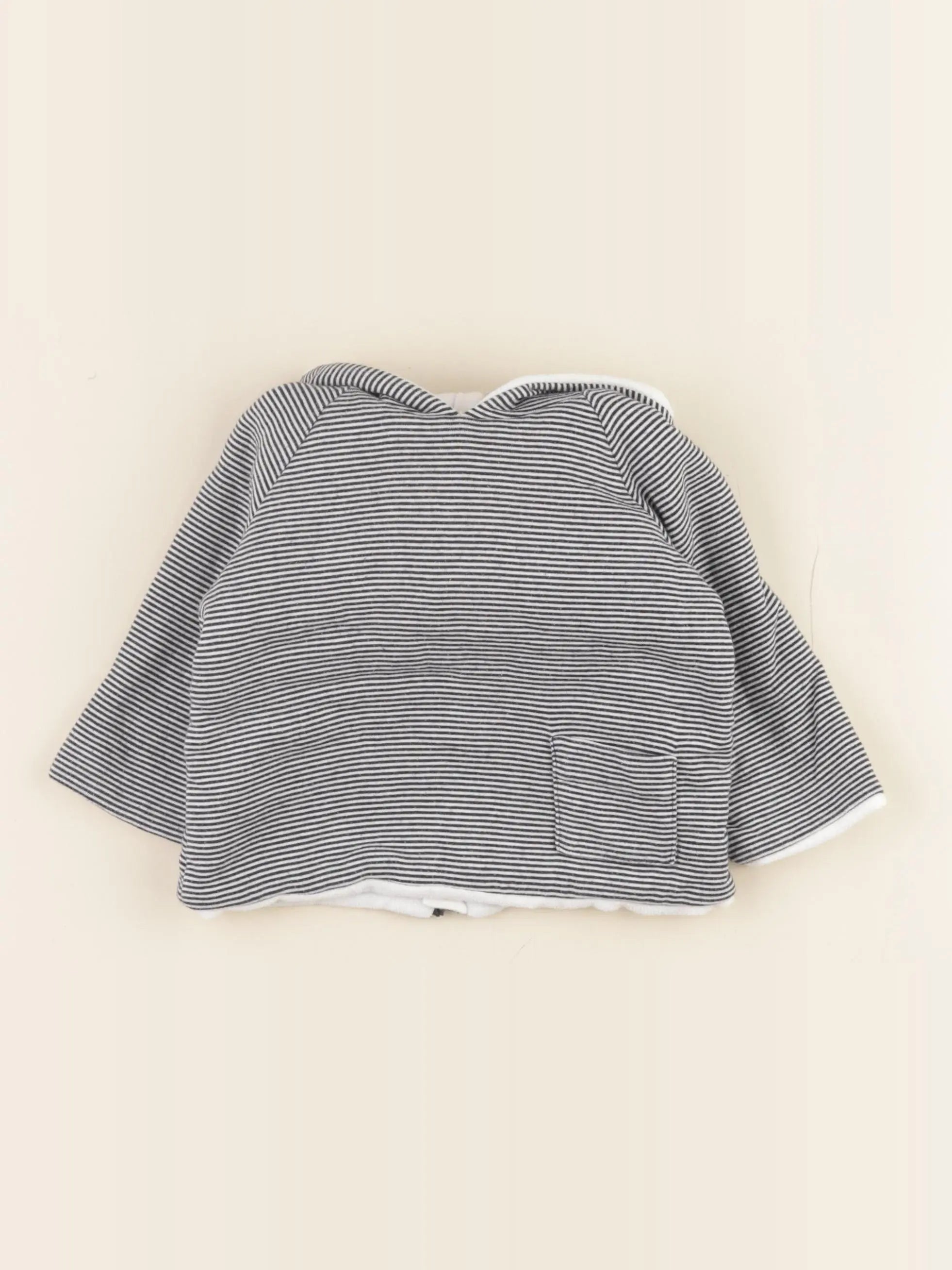 Petit Bateau - burnou bleu, blanc - 6 mois