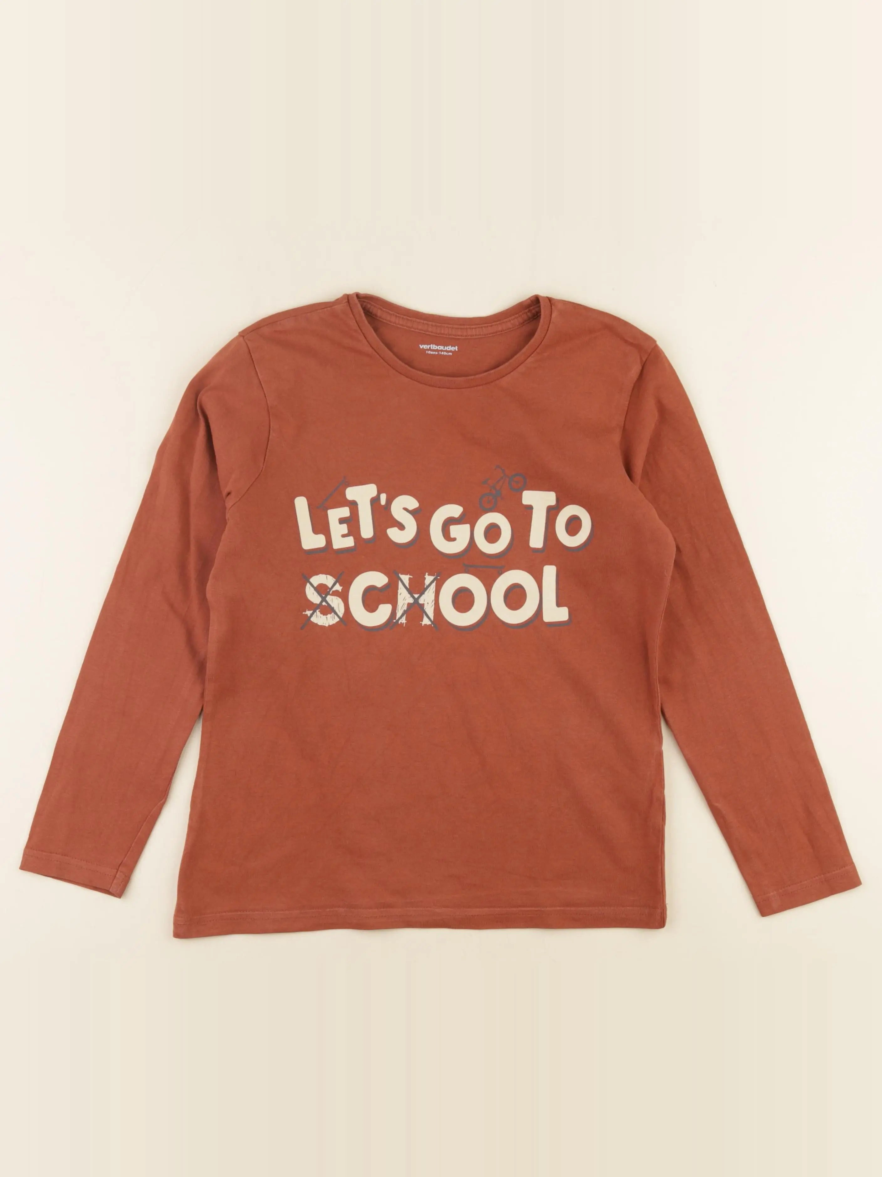 Vertbaudet - tee-shirt marron - 10 ans