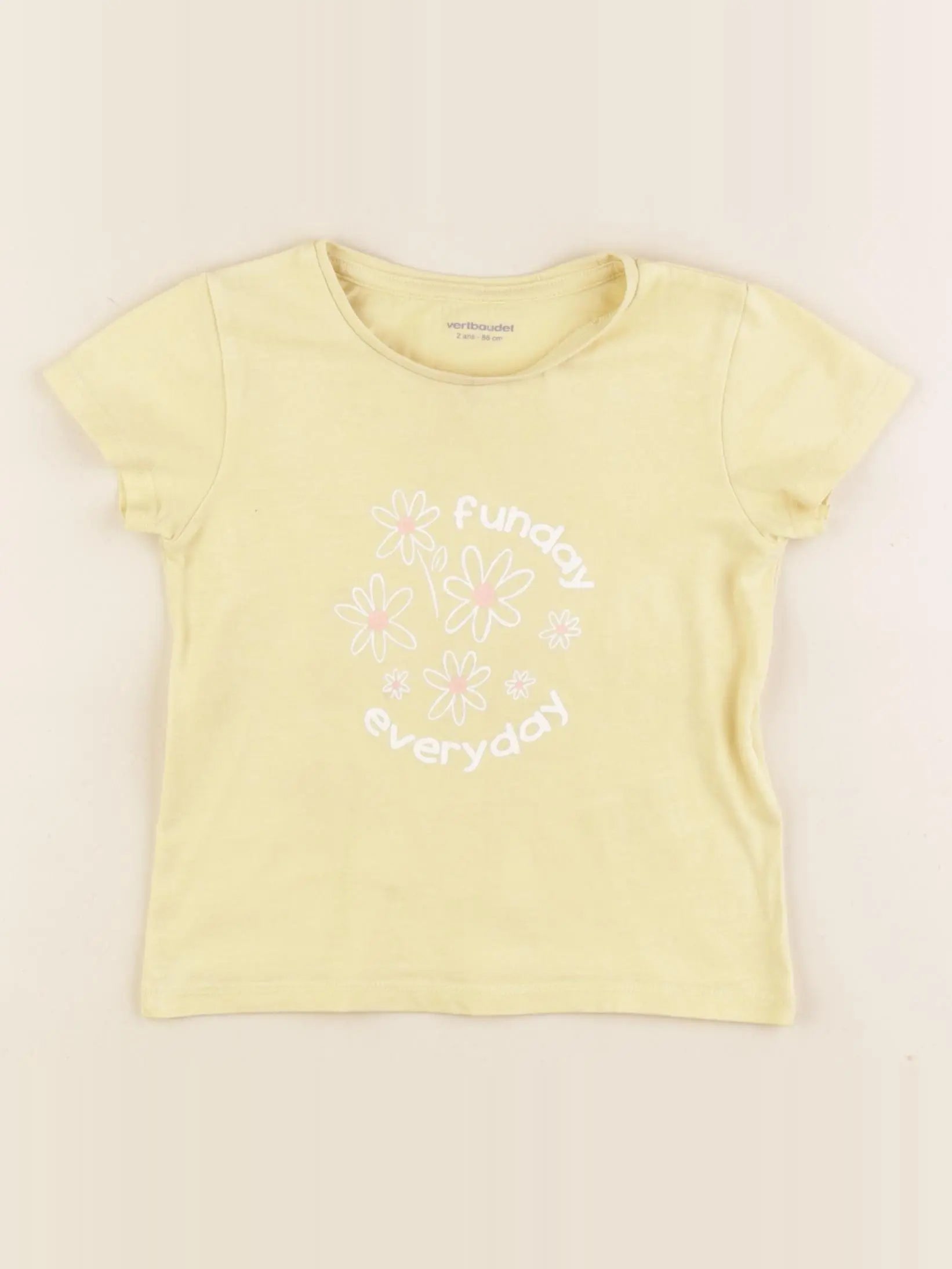 Vertbaudet - tee-shirt jaune - 2 ans