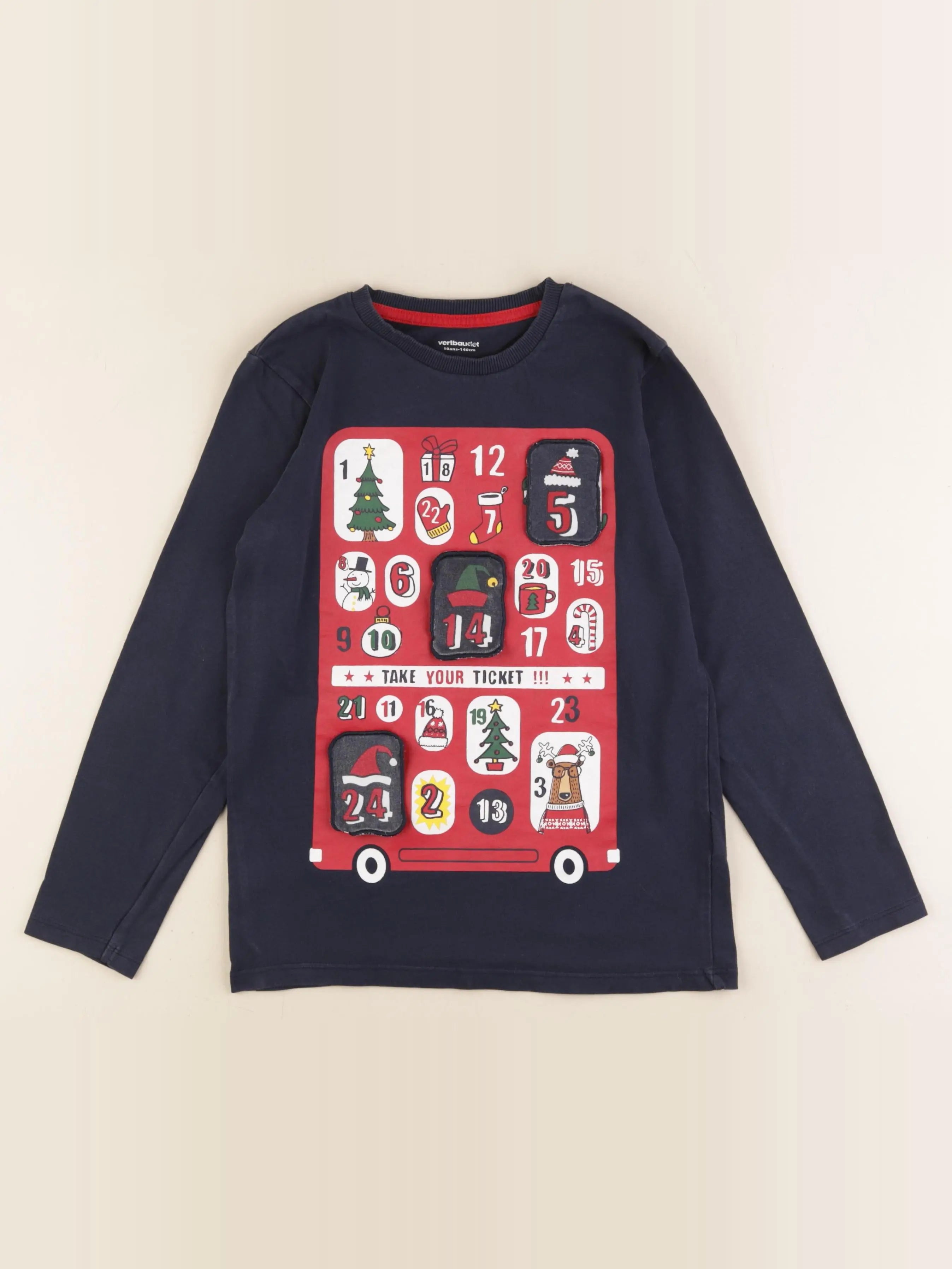 Vertbaudet - tee-shirt bleu - 10 ans