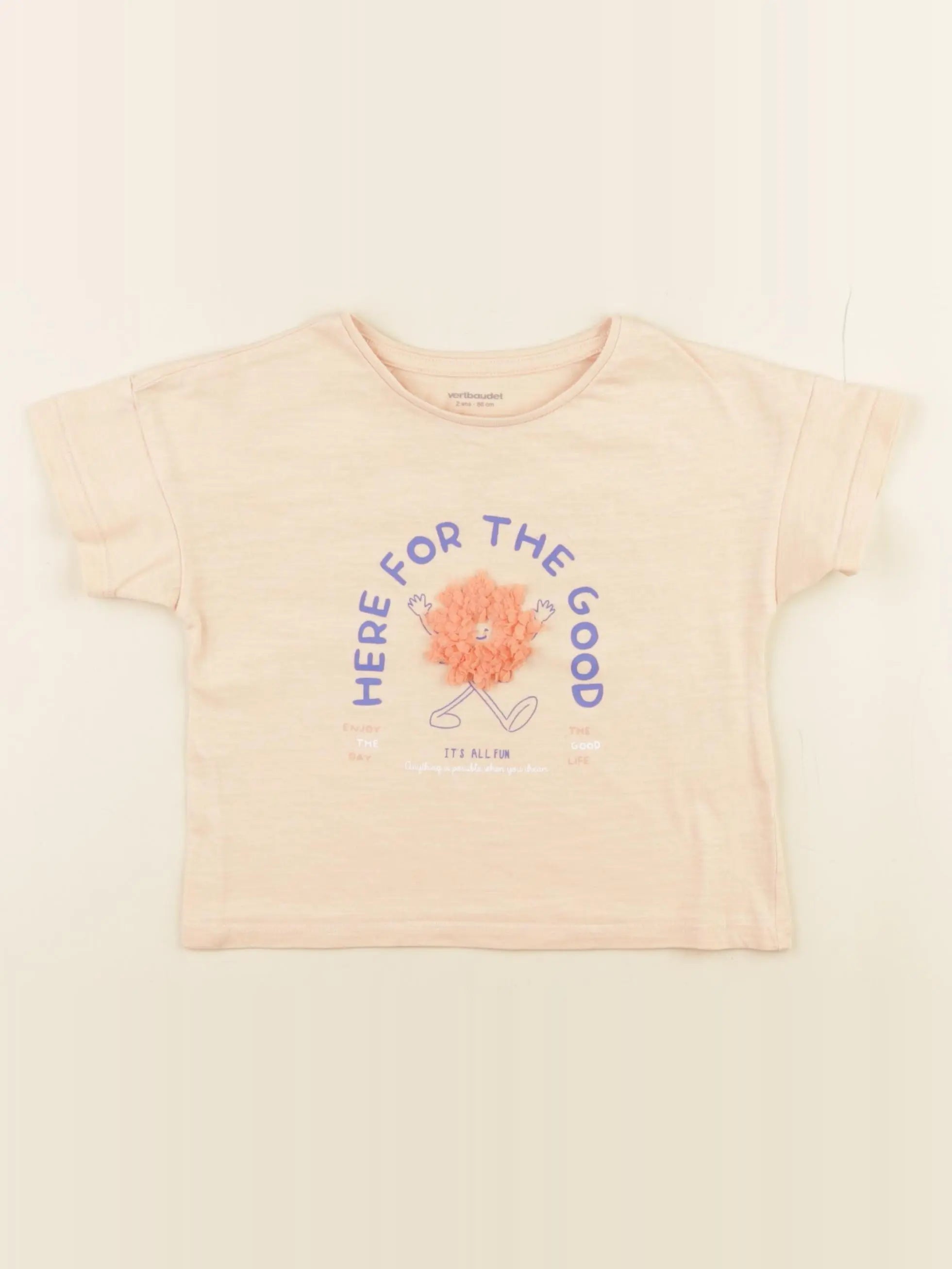 Vertbaudet - tee-shirt orange - 2 ans