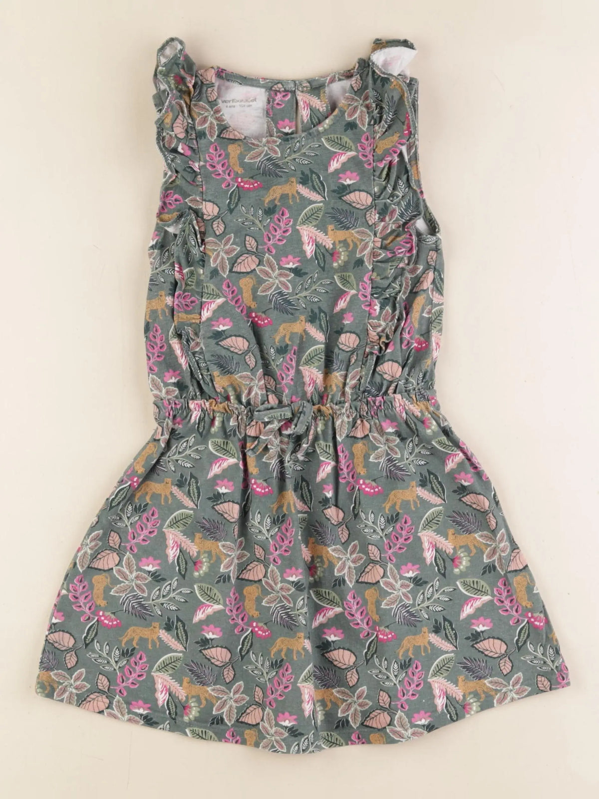 Vertbaudet - robe vert - 4 ans