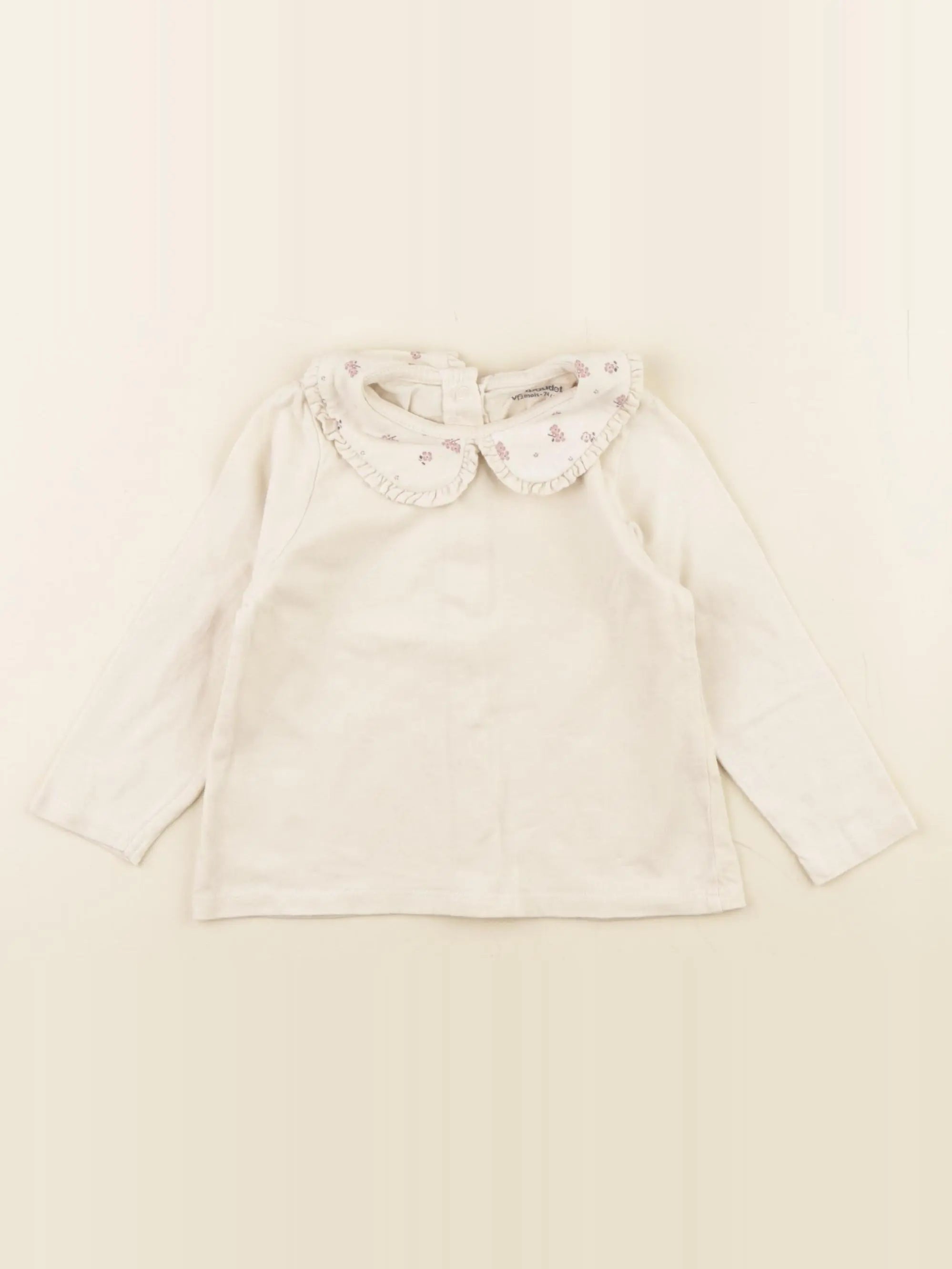 Vertbaudet - tee-shirt beige - 12 mois