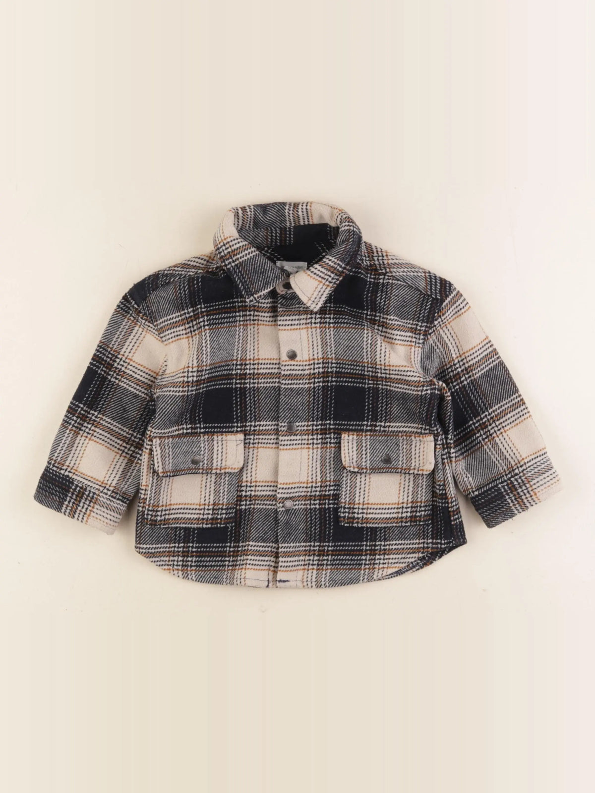 Vertbaudet - sur-chemise bleu, beige - 12 mois