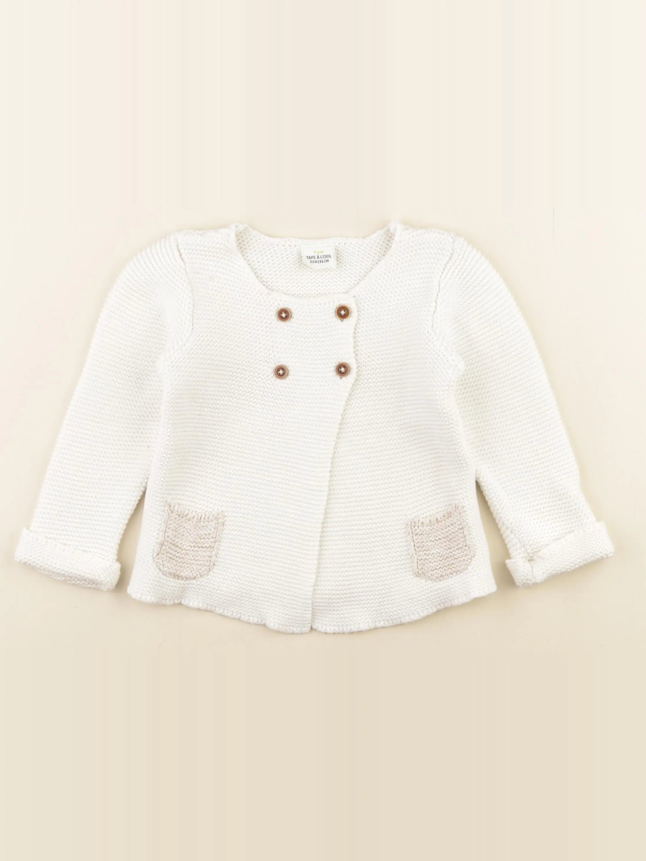 Tape à l'oeil - gilet blanc - 24 mois