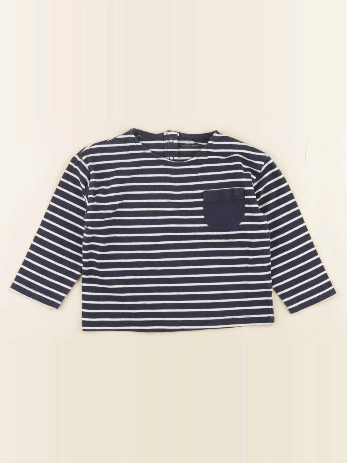 Vertbaudet - tee-shirt bleu, blanc - 24 mois