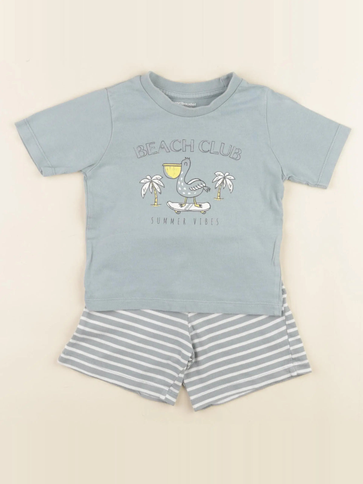 Vertbaudet - pyjama coton vert - 2 ans