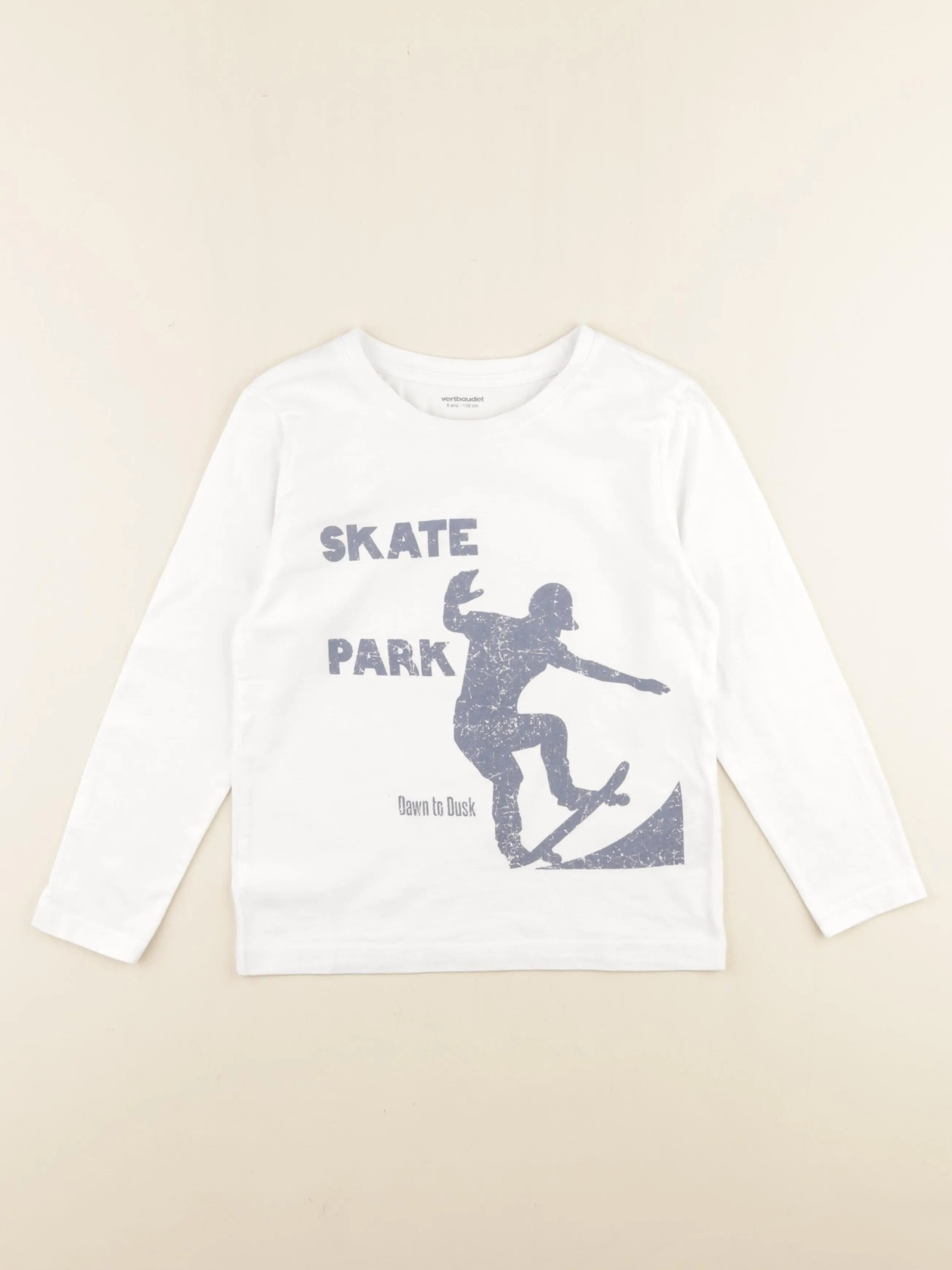 Vertbaudet - tee-shirt blanc - 6 ans
