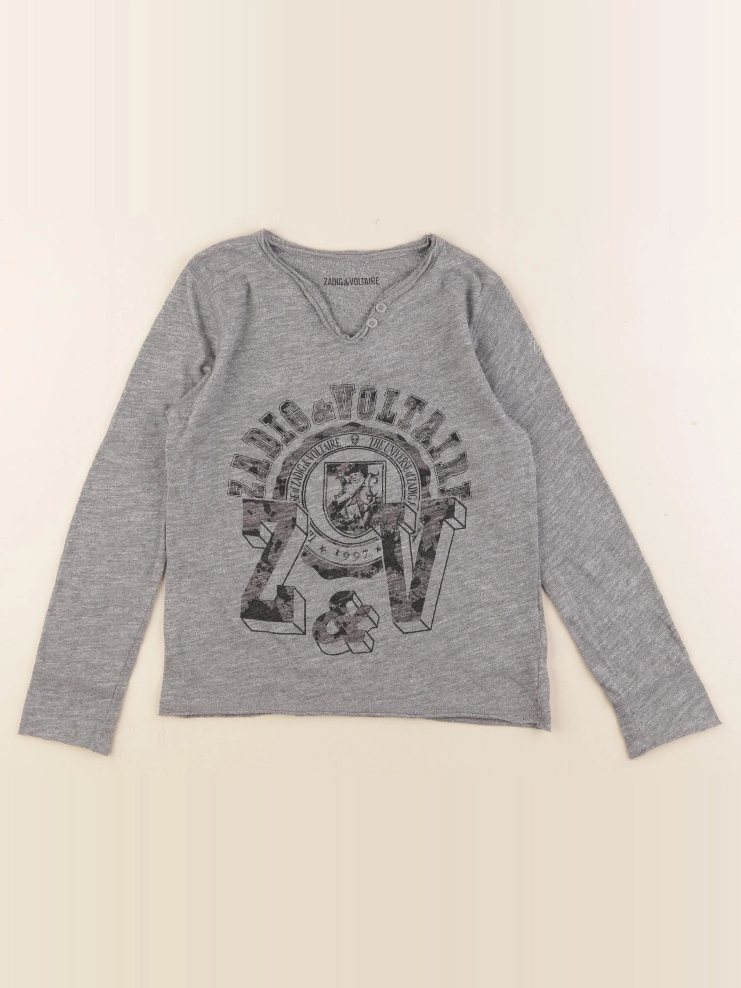 Zadig & Voltaire - tee-shirt gris - 6 ans