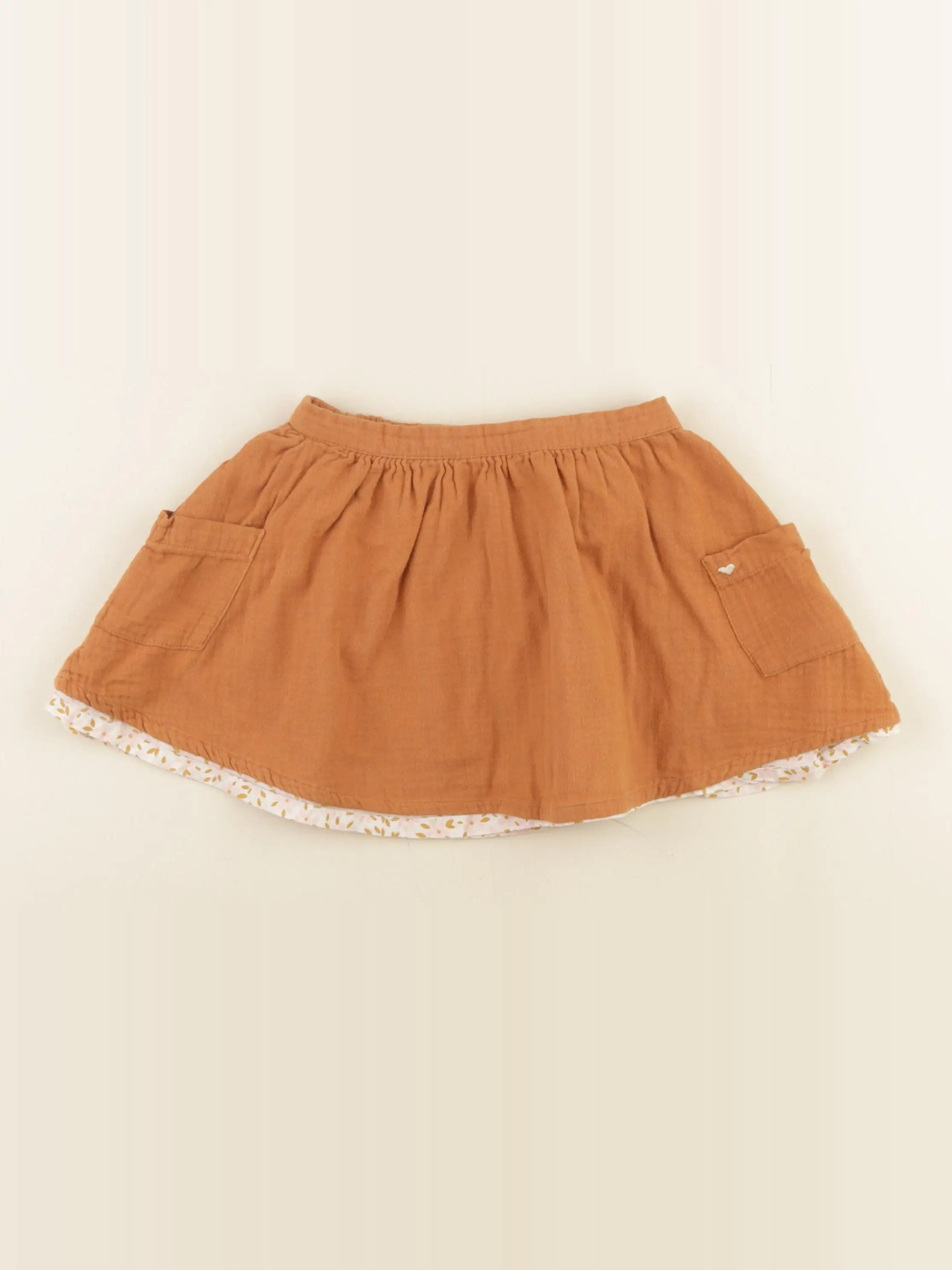 Vertbaudet - jupe marron, or - 4 ans