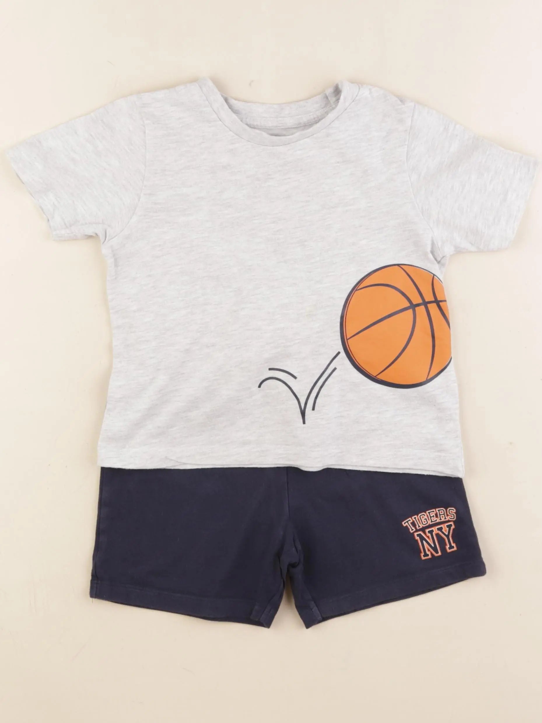 Vertbaudet - pyjama coton gris, bleu - 3 ans