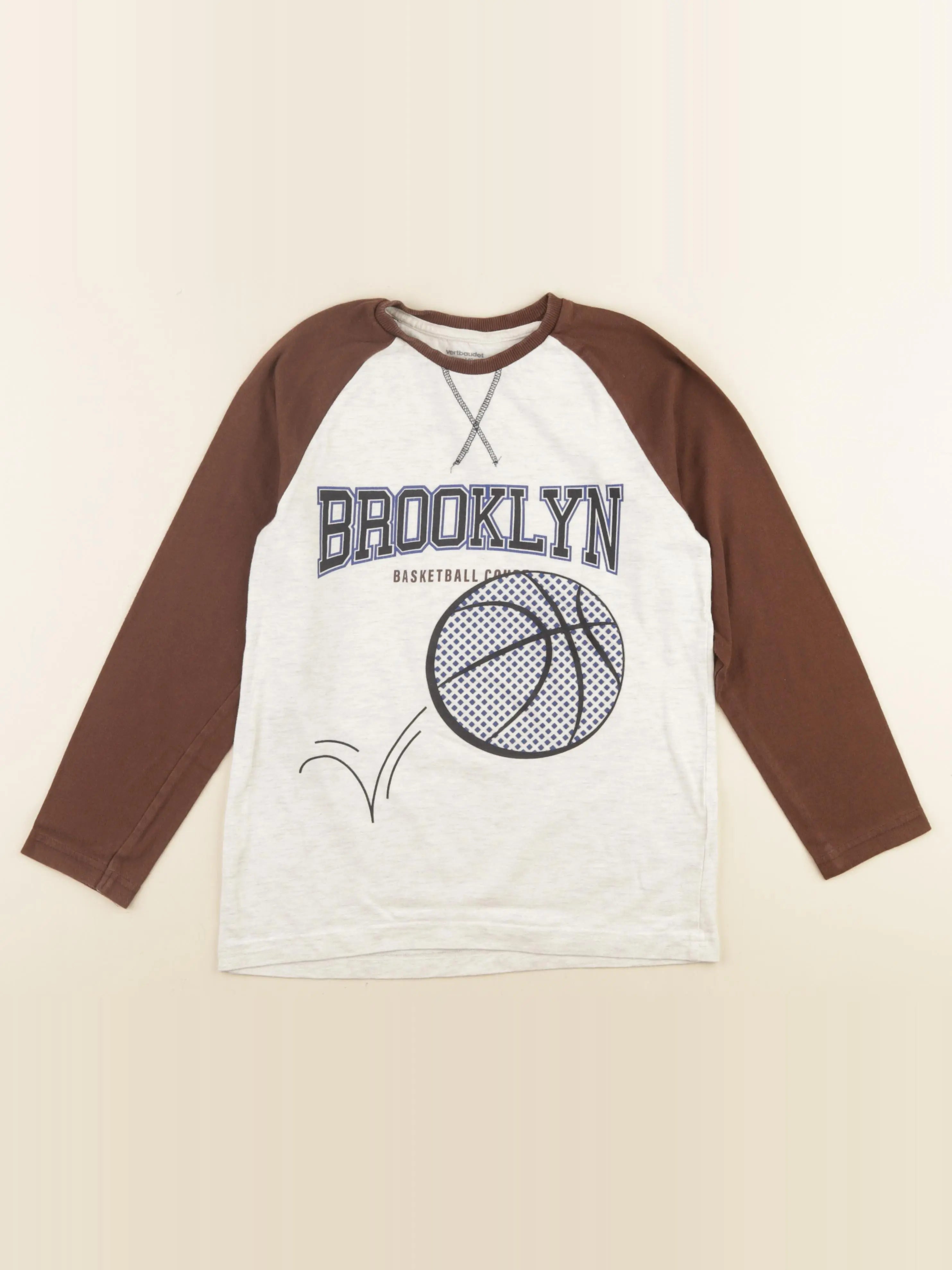 Vertbaudet - tee-shirt marron - 10 ans