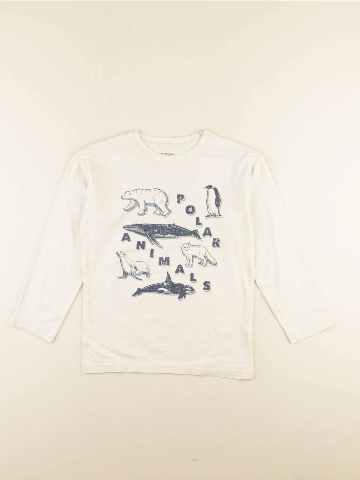Vertbaudet - tee-shirt beige - 10 ans