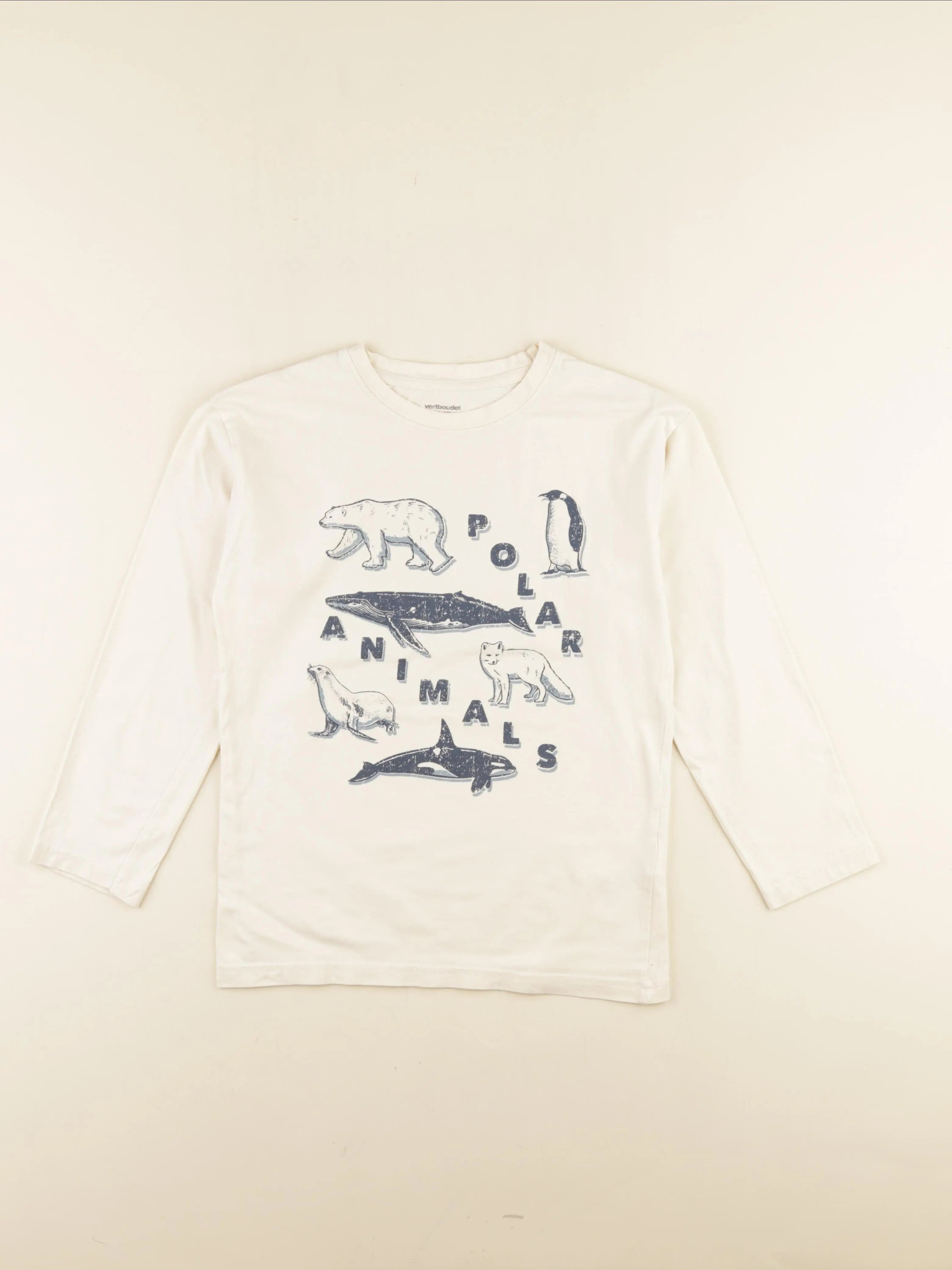 Vertbaudet - tee-shirt beige - 10 ans