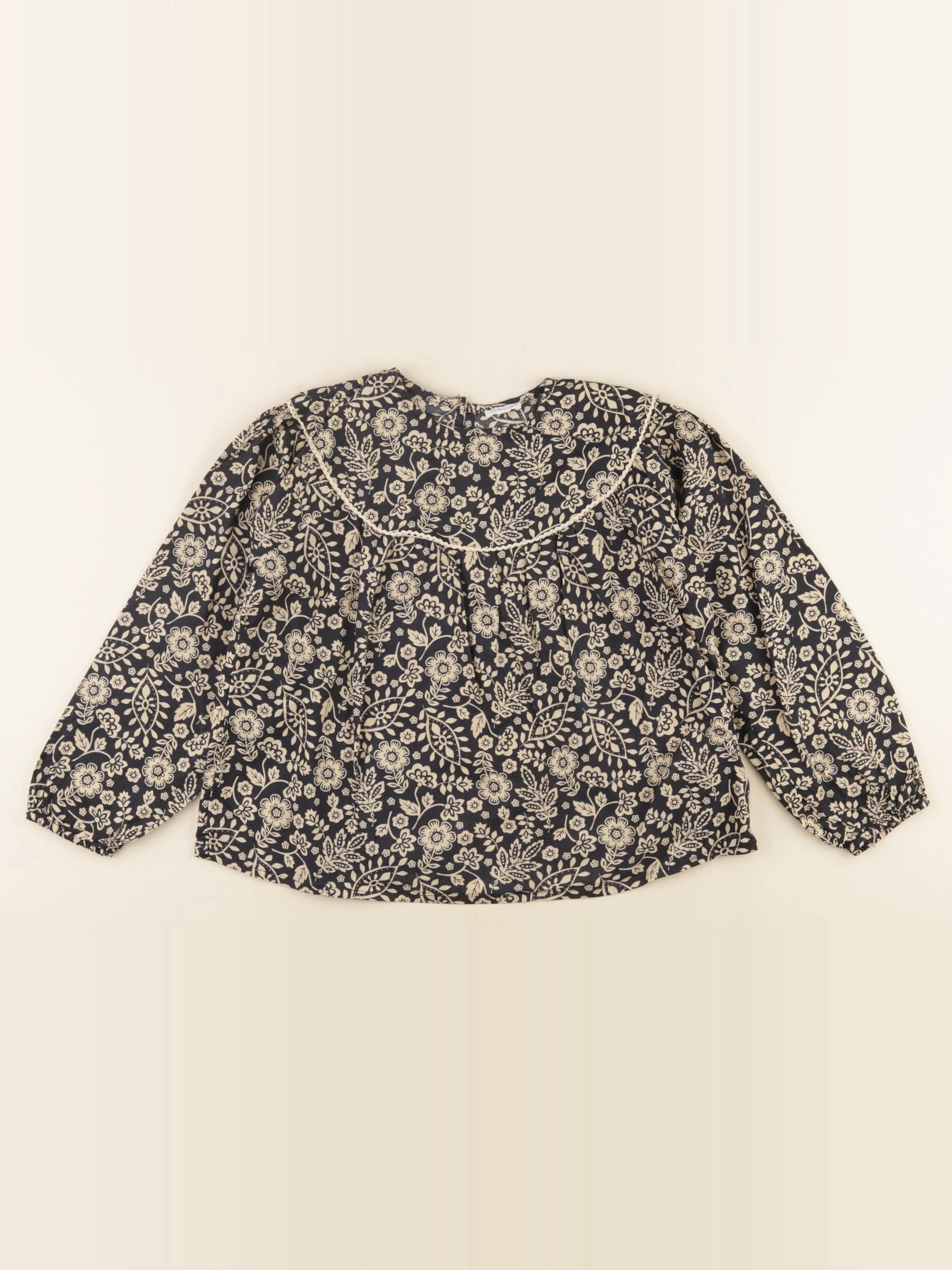 Vertbaudet - blouse beige, noir - 9 ans