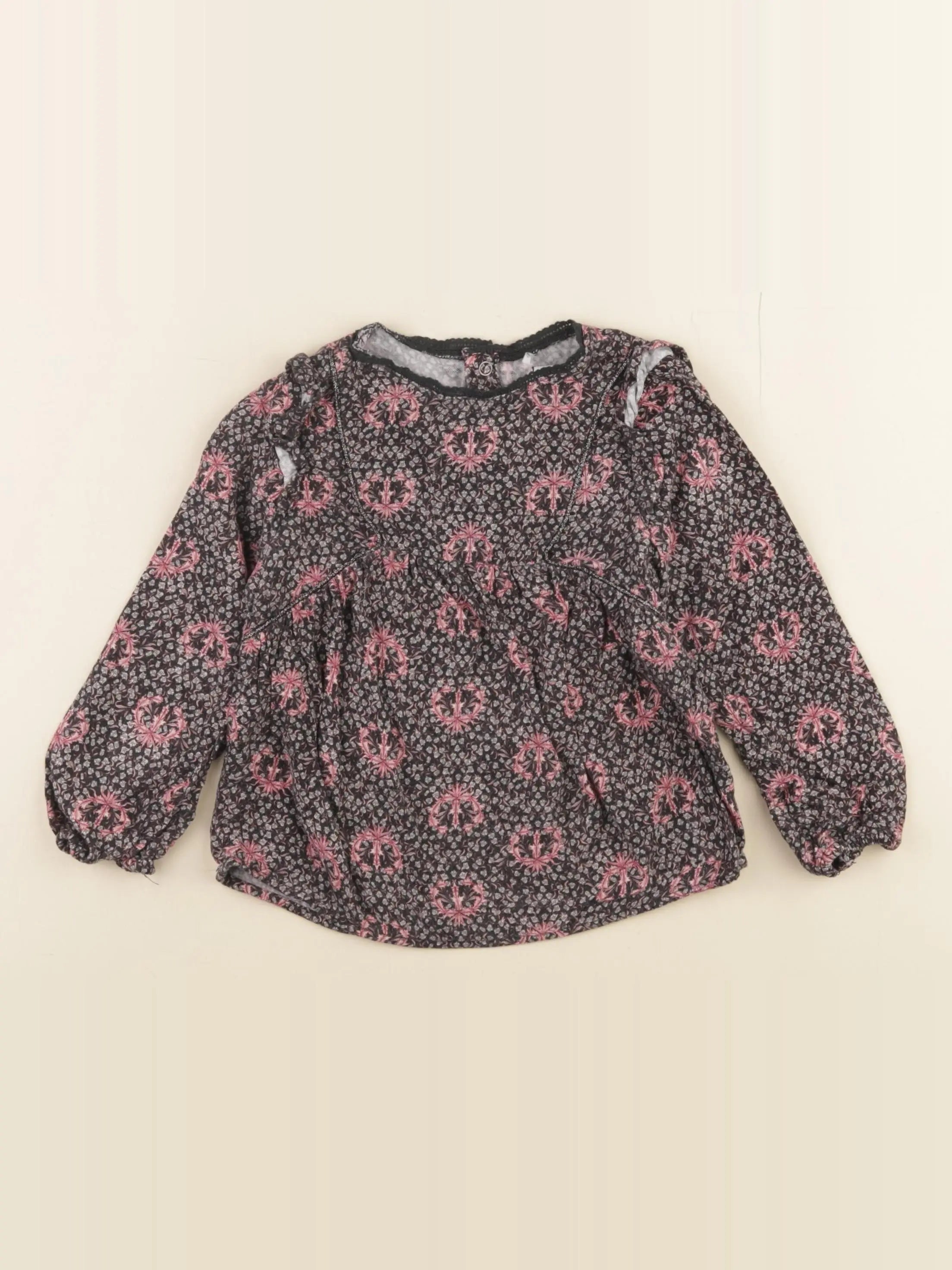 IKKS - blouse marron, rose - 3 ans