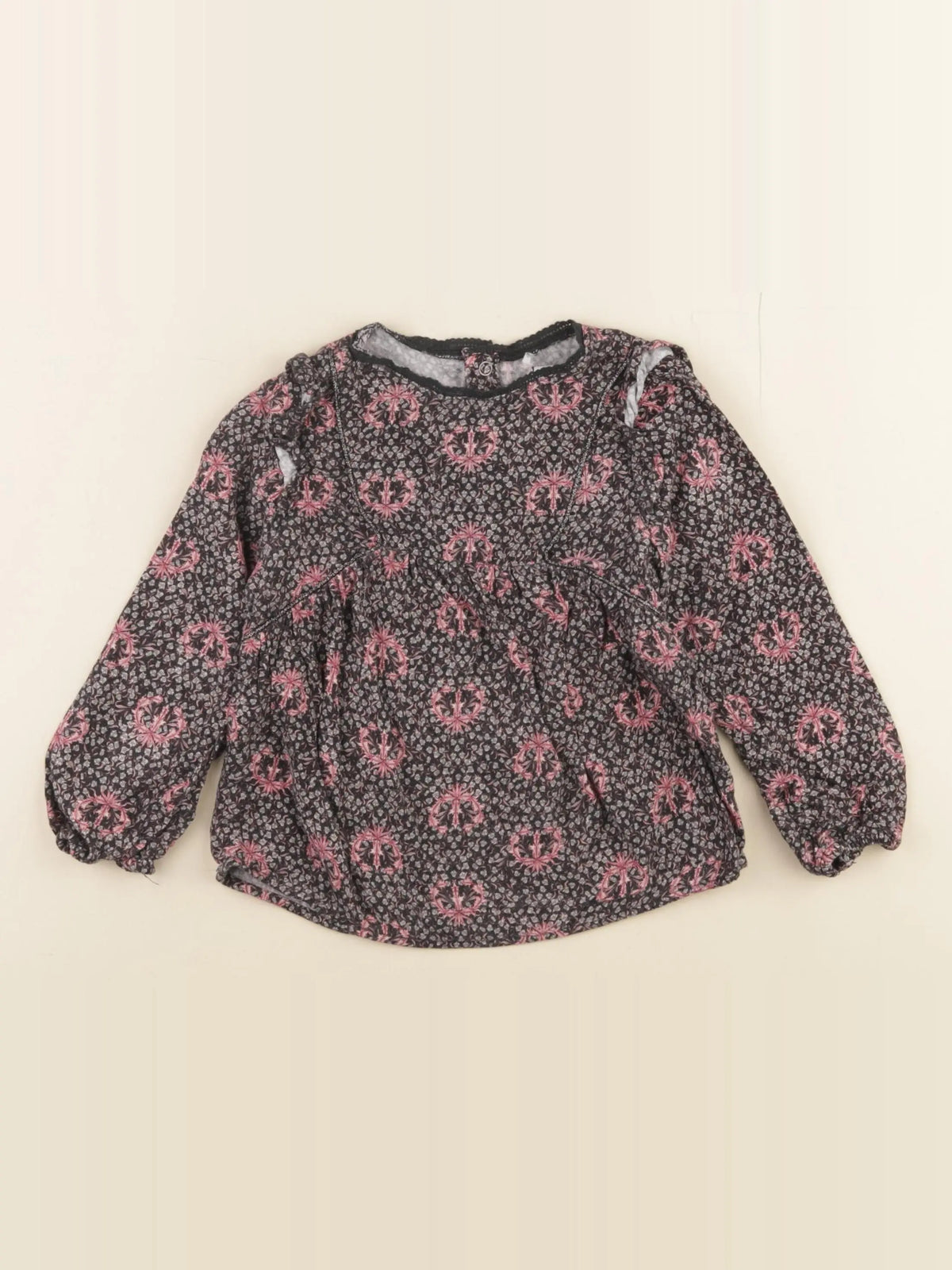 IKKS - blouse marron, rose - 3 ans