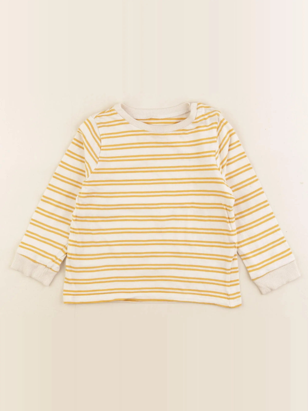 Vertbaudet - tee-shirt blanc, jaune - 24 mois