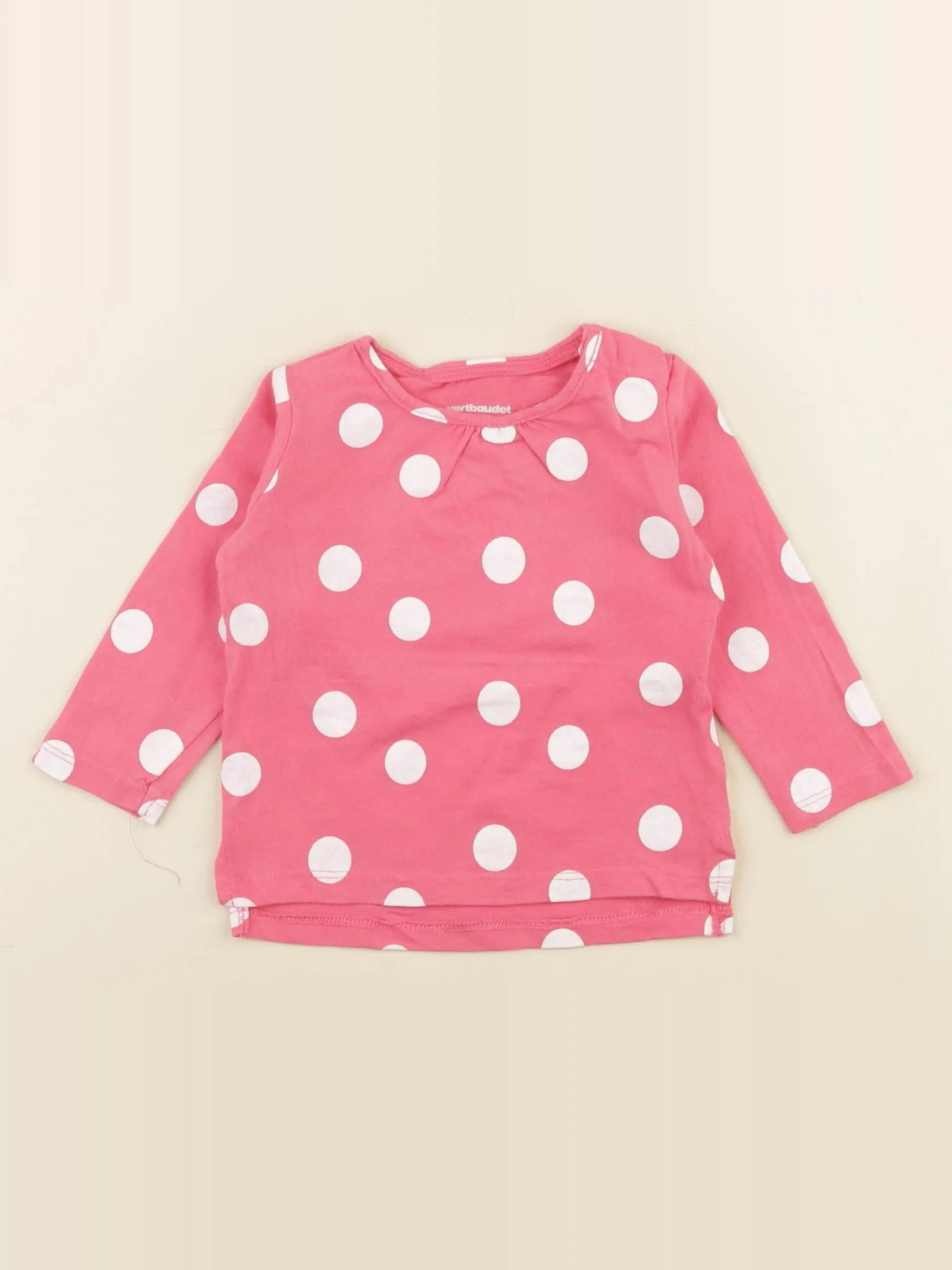 Vertbaudet - tee-shirt rose - 6 mois