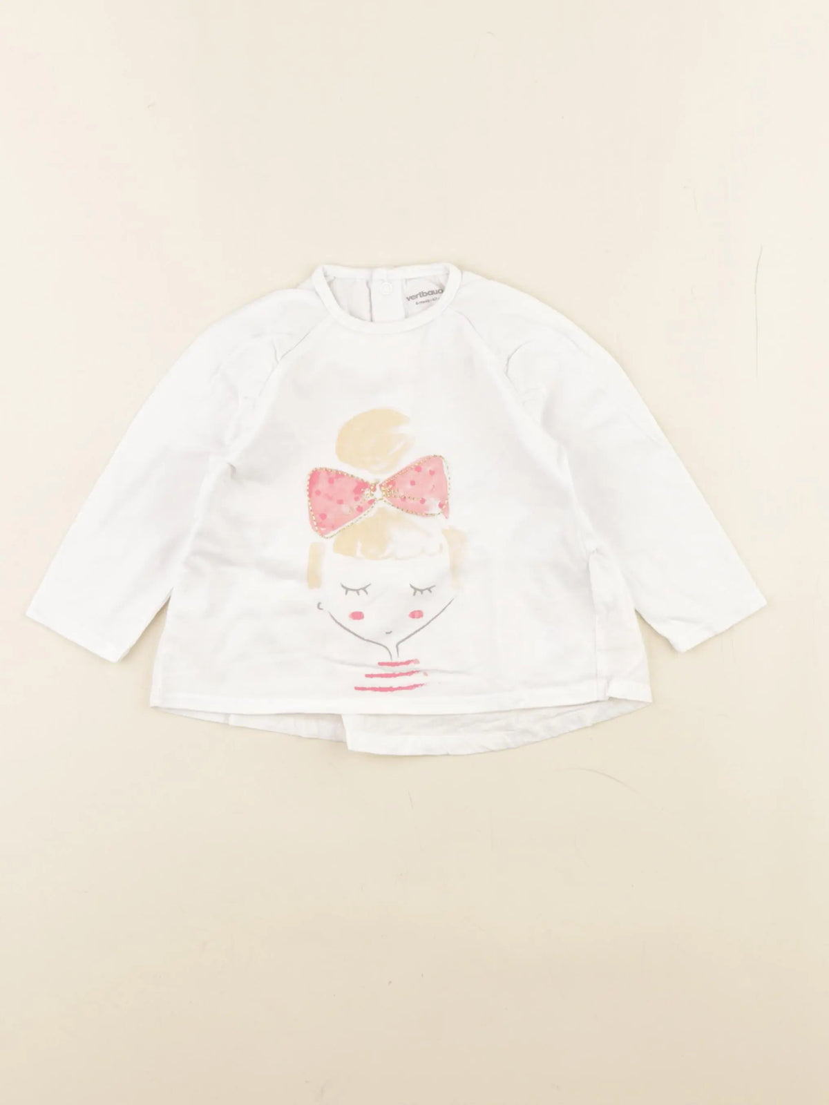 Vertbaudet - tee-shirt blanc - 6 mois