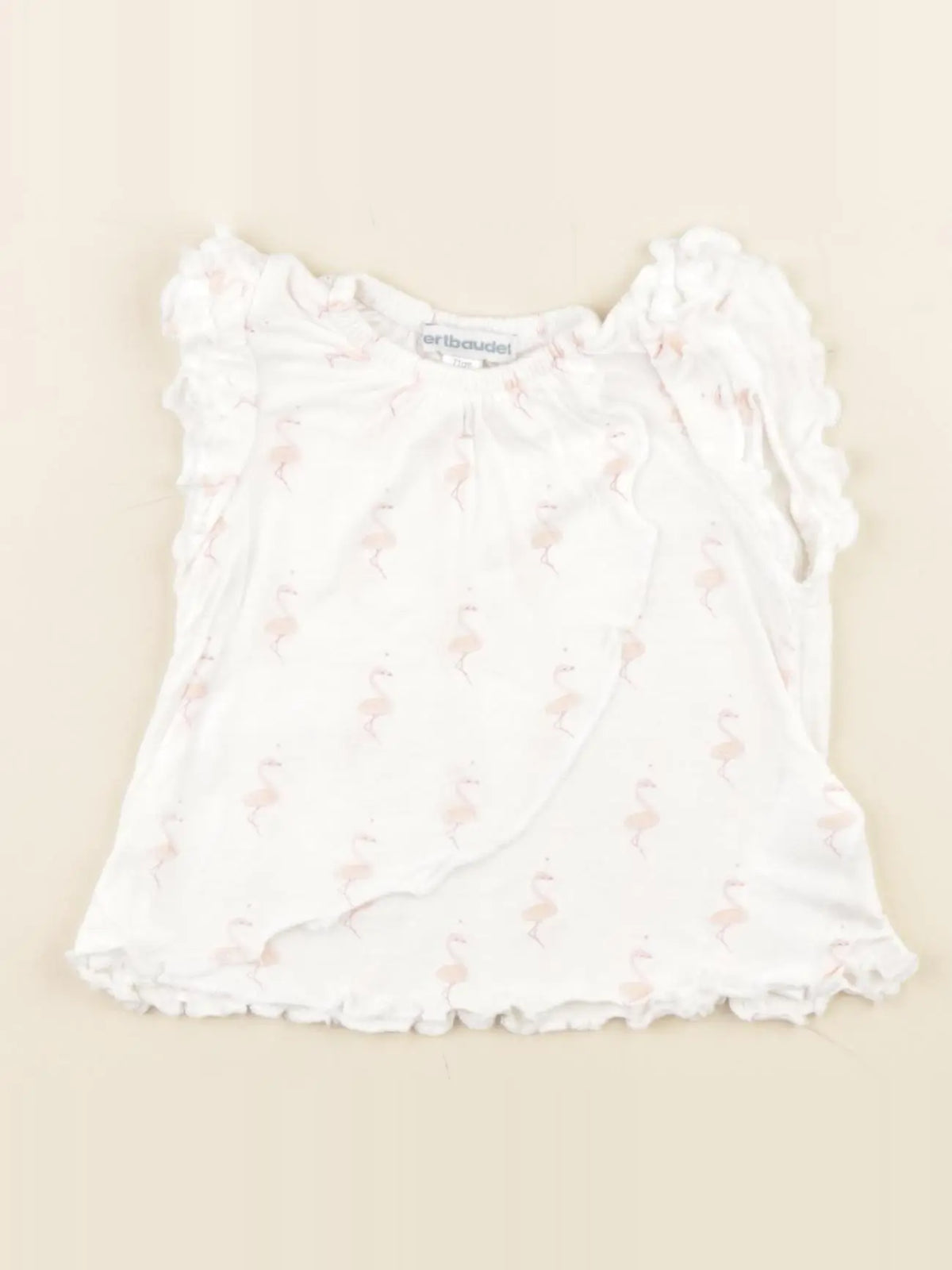Vertbaudet - tee-shirt rose, blanc - 9 mois