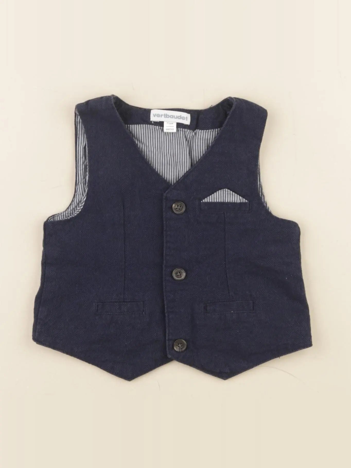 Vertbaudet - gilet bleu - 9 mois