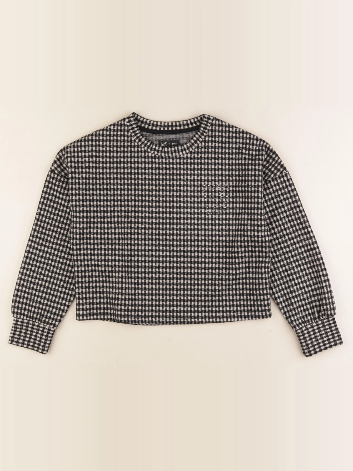 IKKS - sweat noir, beige - 10 ans