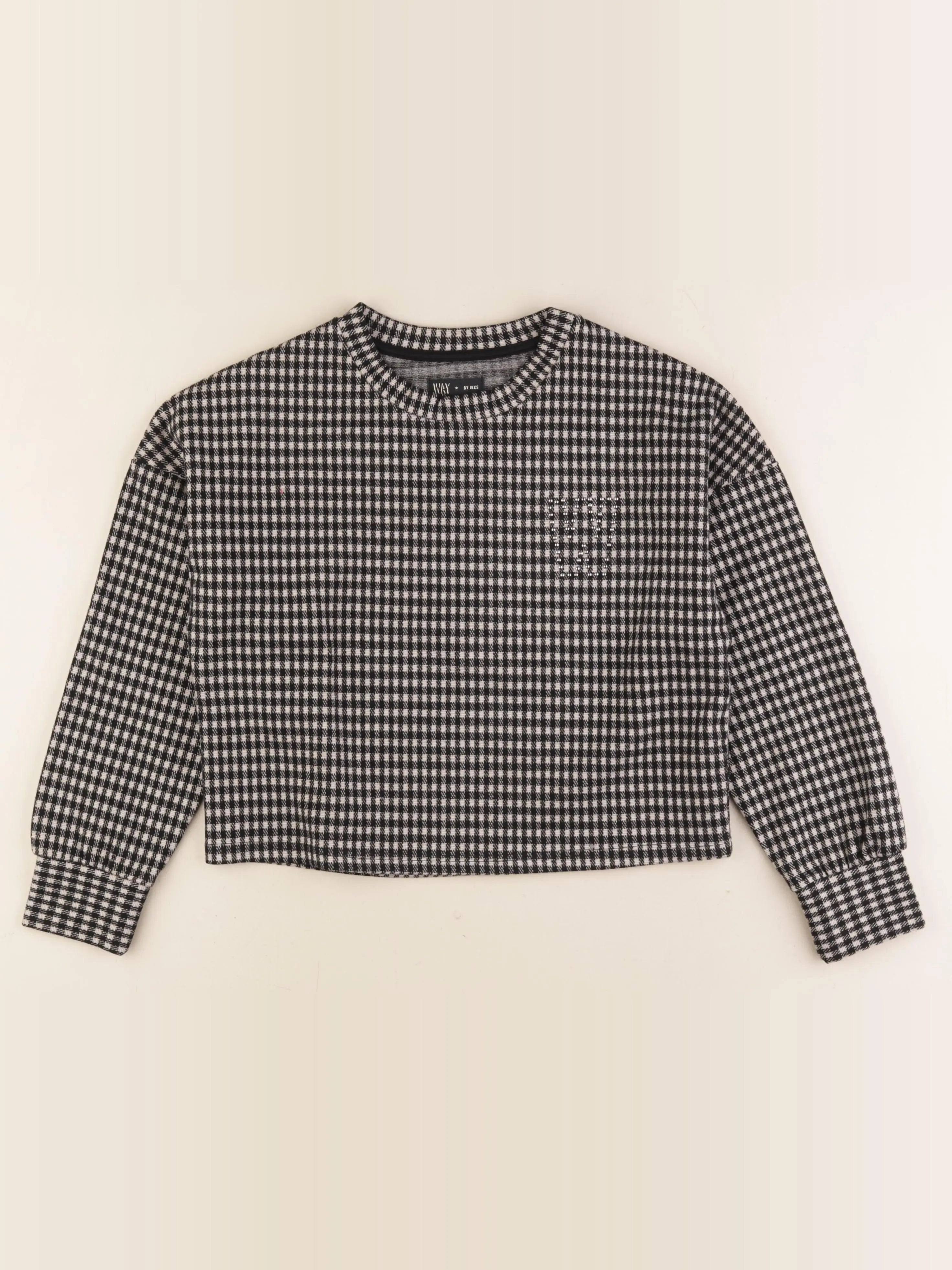 IKKS - sweat noir, beige - 10 ans