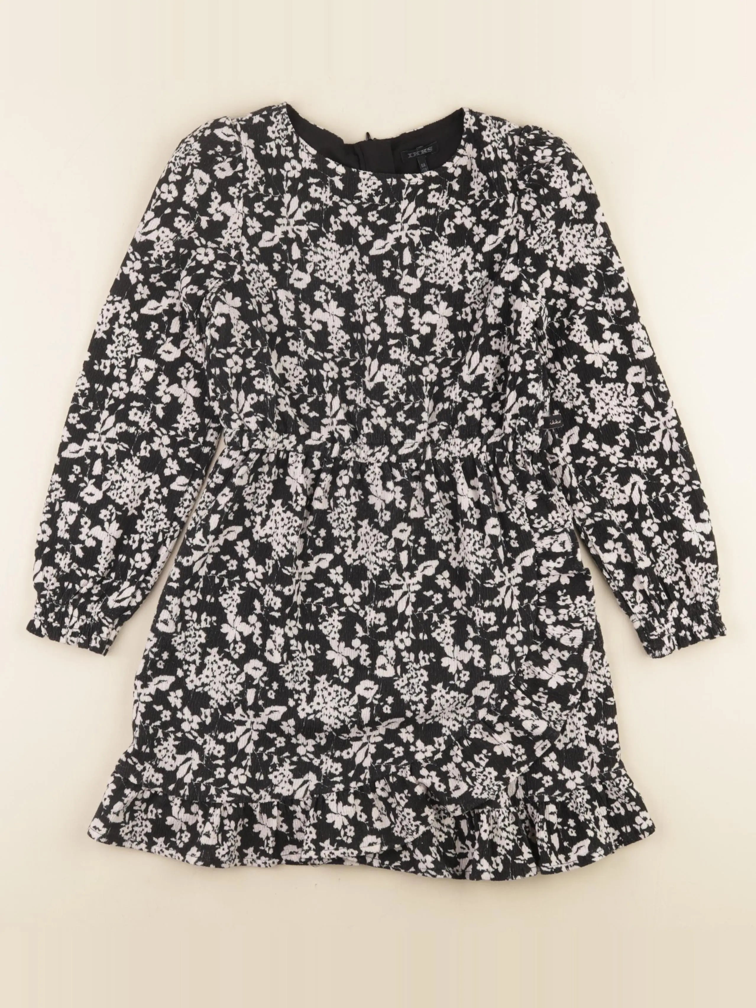 IKKS - robe blanc, noir - 8 ans