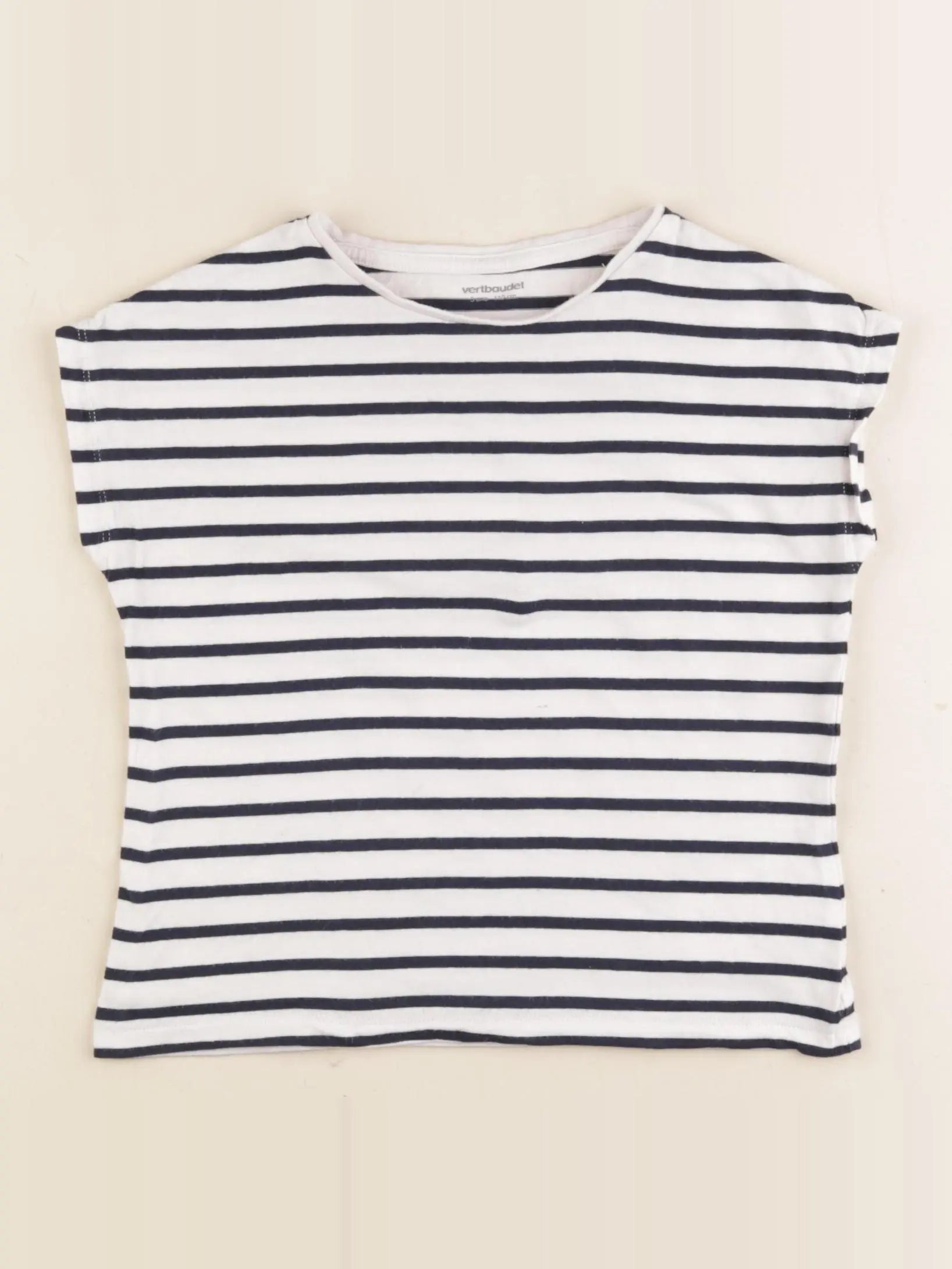 Vertbaudet - tee-shirt blanc, bleu - 5 ans