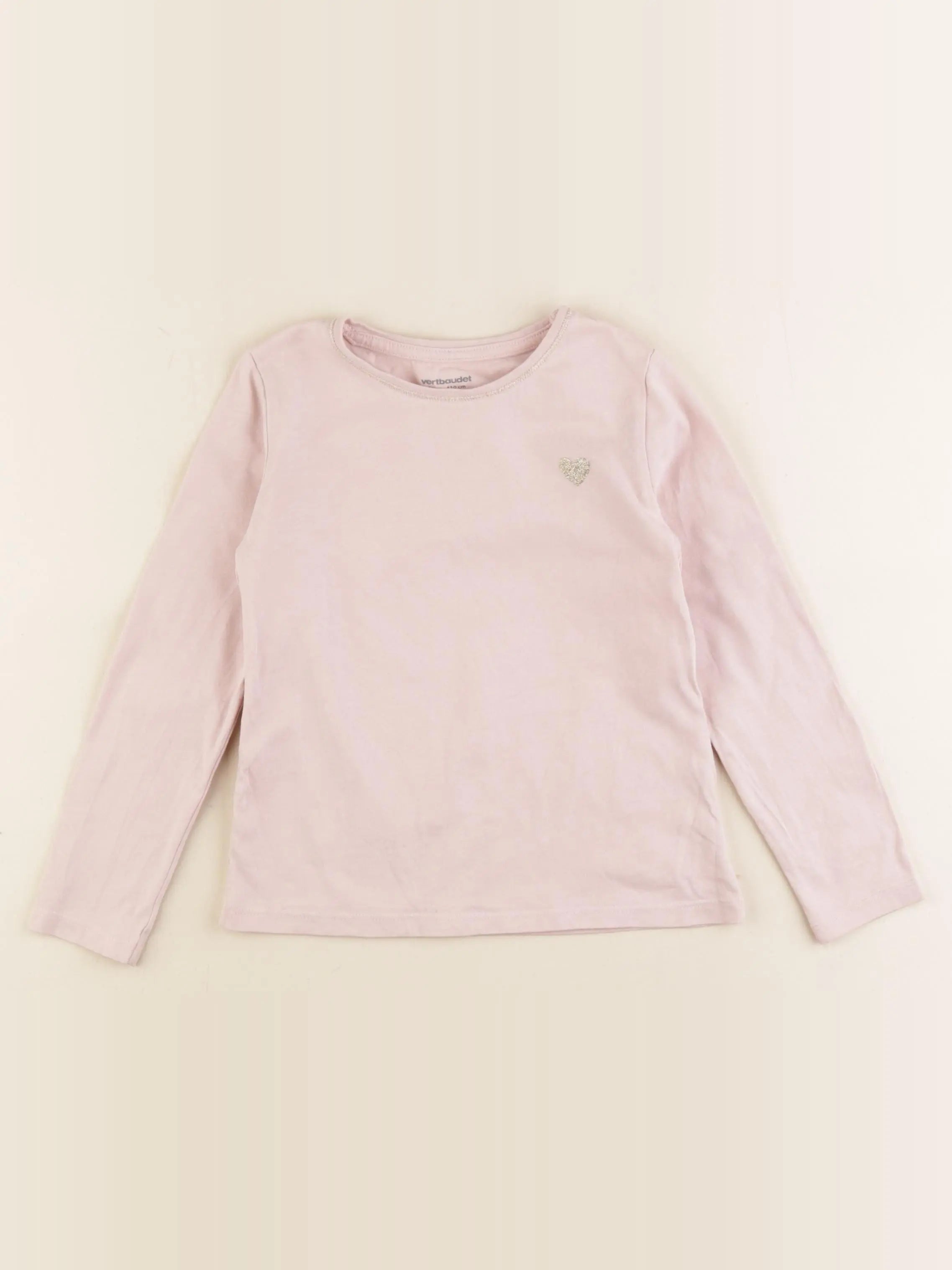 Vertbaudet - tee-shirt rose, or - 5 ans