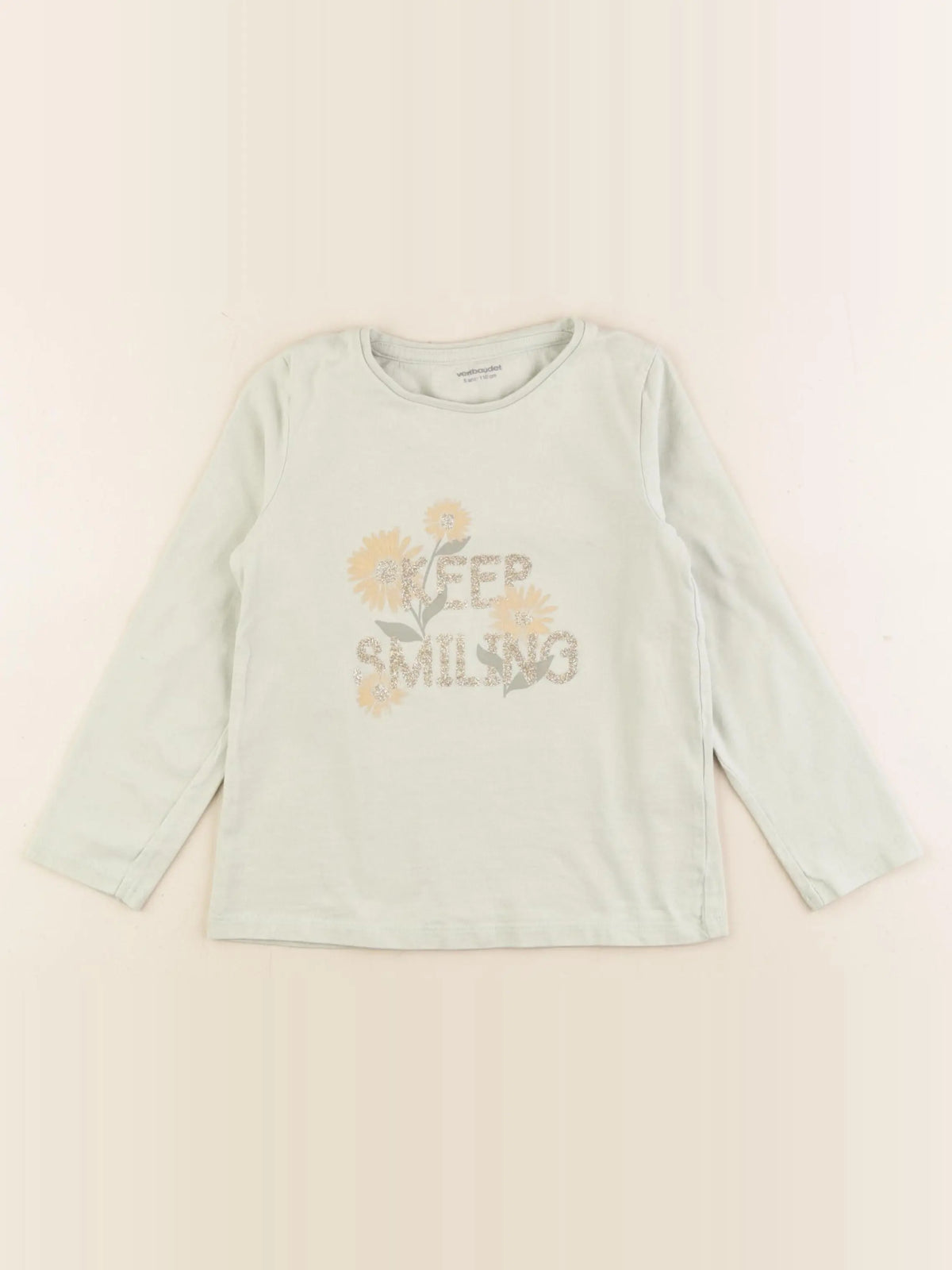 Vertbaudet - tee-shirt or, vert - 5 ans