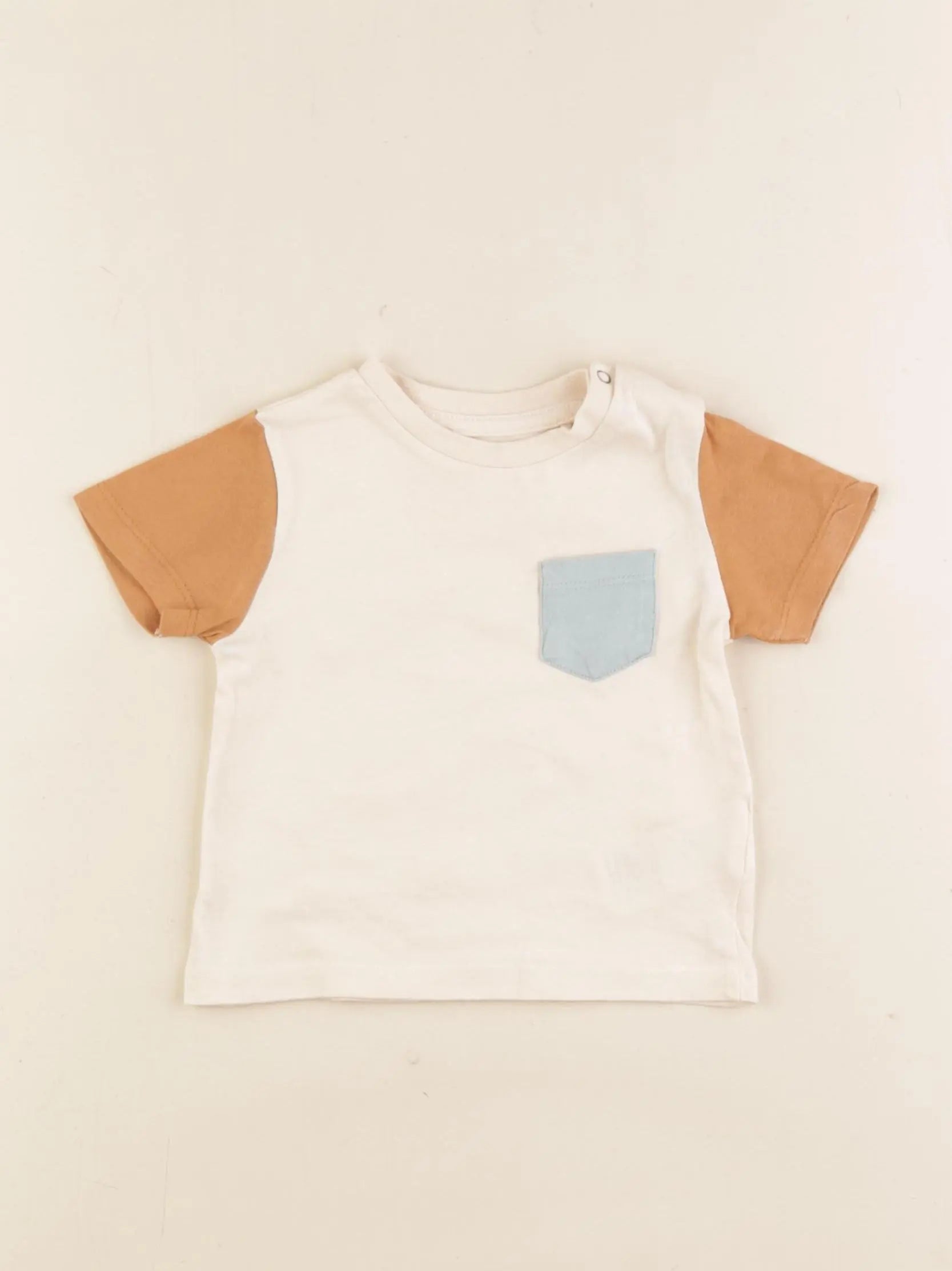 Vertbaudet - tee-shirt beige - 6 mois