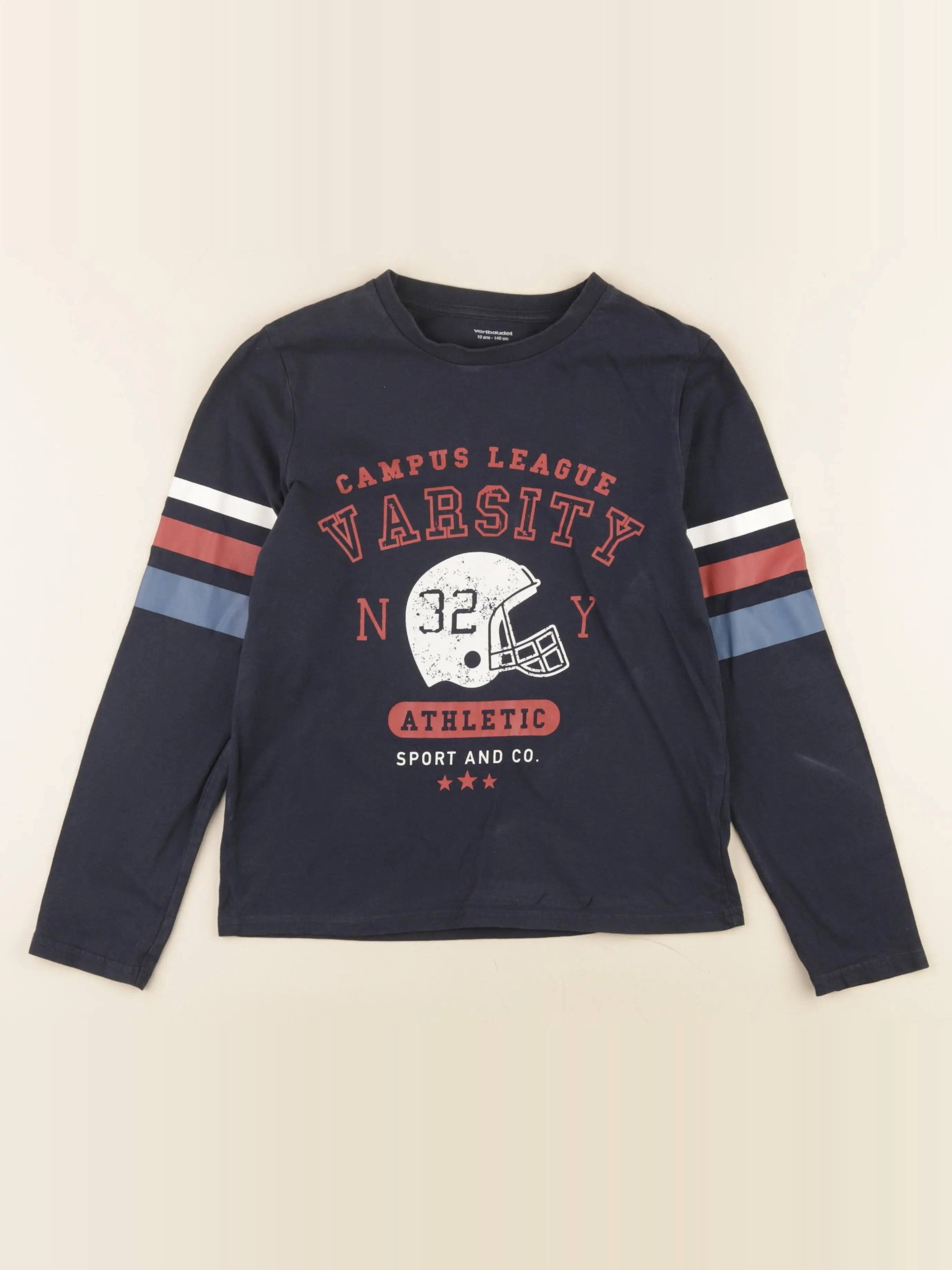 Vertbaudet - tee-shirt bleu - 10 ans