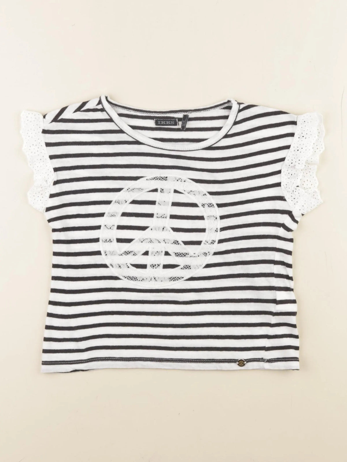IKKS - tee-shirt blanc, noir - 8 ans