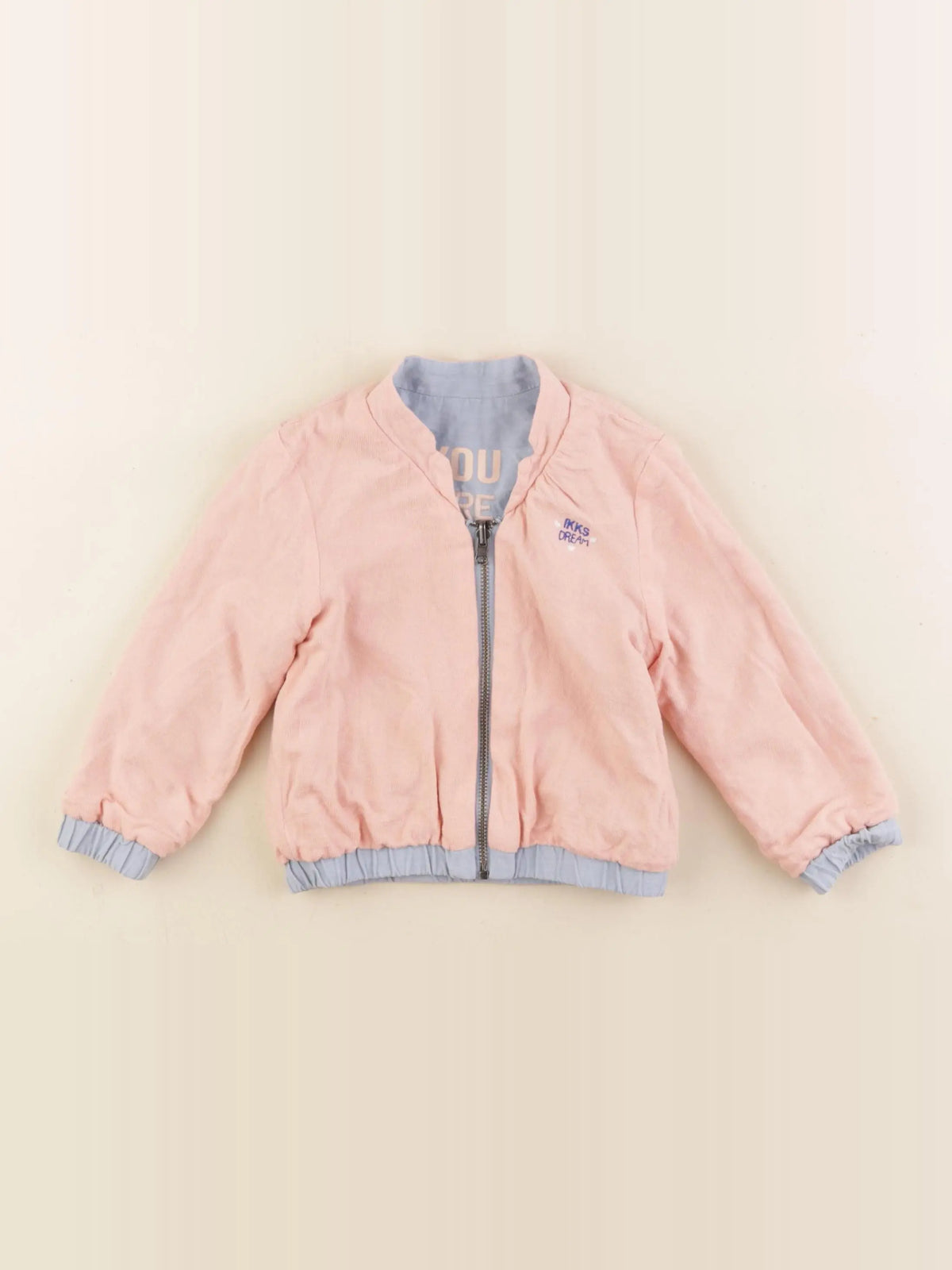 IKKS - veste réversible bleu, rose - 18 mois