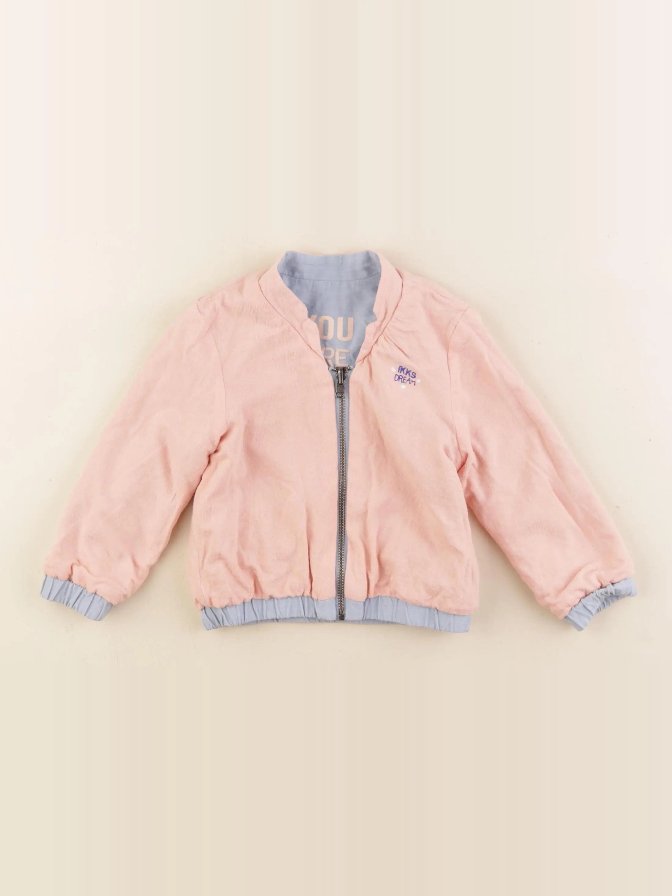 IKKS - veste réversible bleu, rose - 18 mois