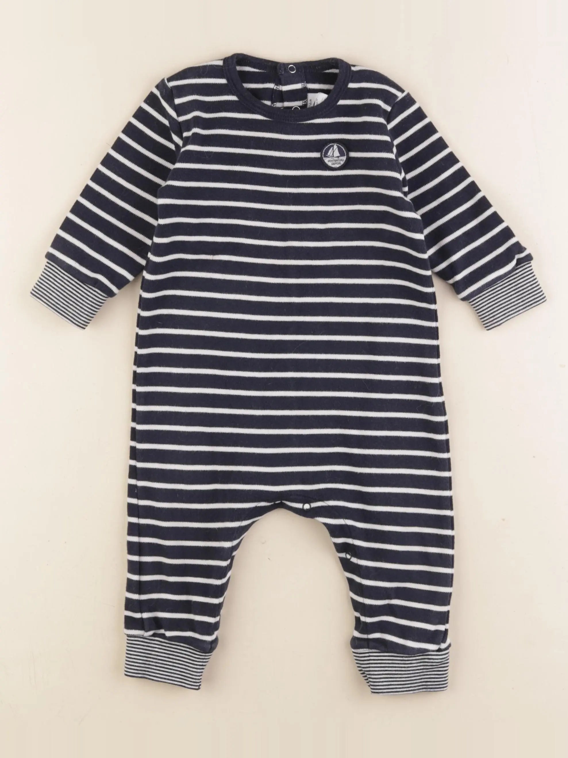Petit Bateau - combinaison bleu - 12 mois
