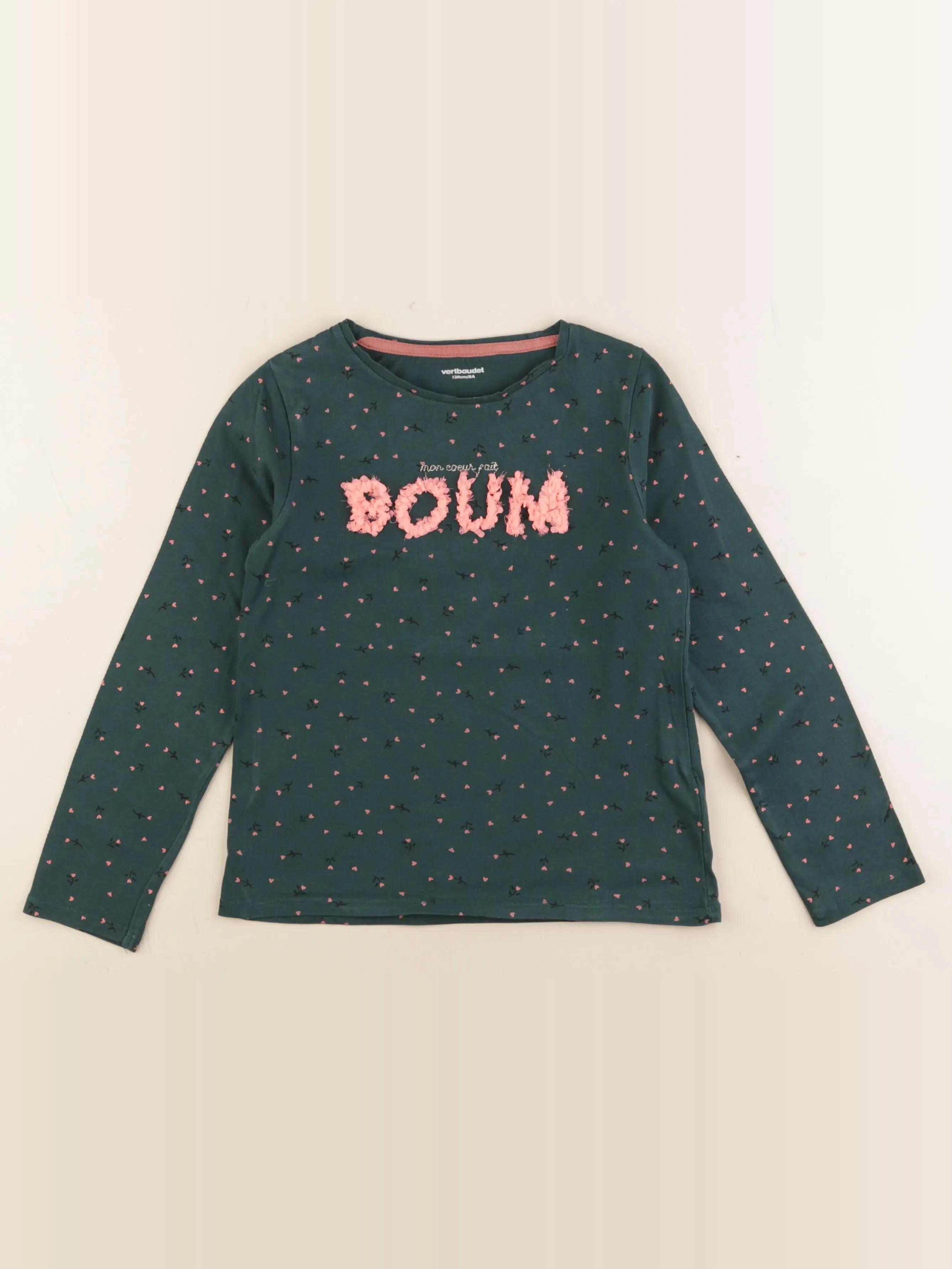 Vertbaudet - tee-shirt vert - 8 ans