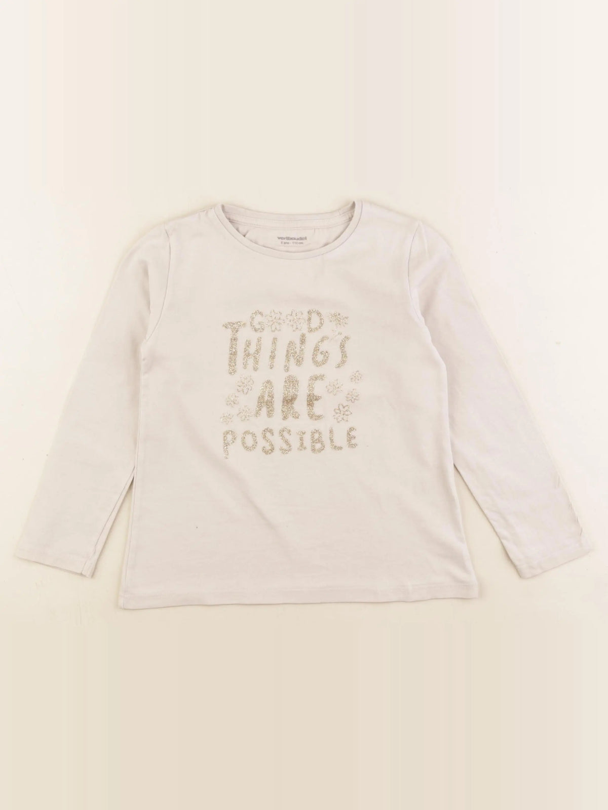 Vertbaudet - tee-shirt beige - 5 ans