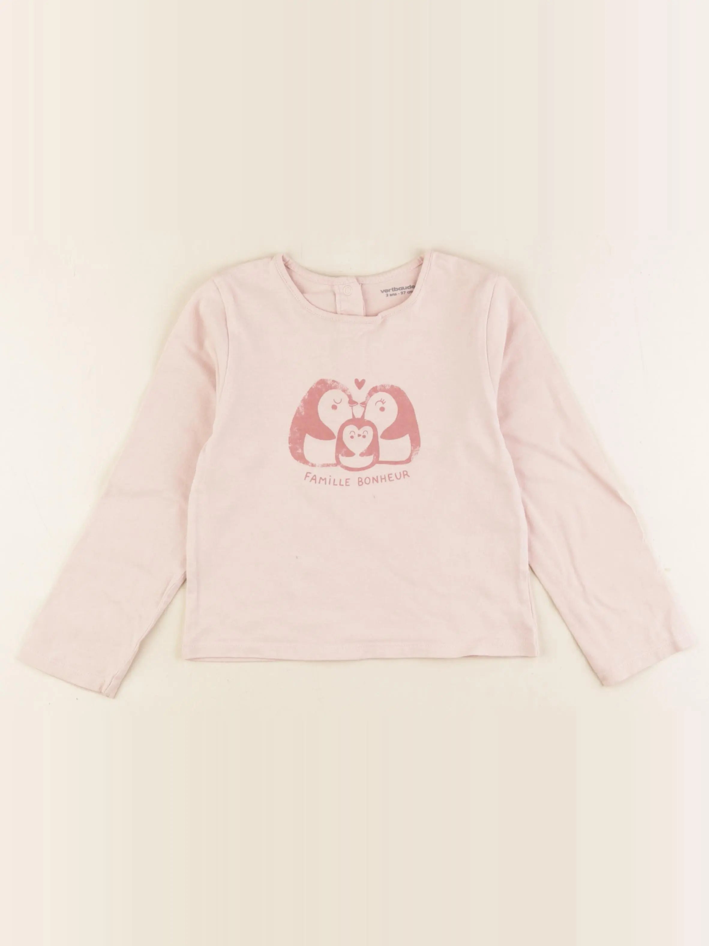 Vertbaudet - tee-shirt rose - 3 ans