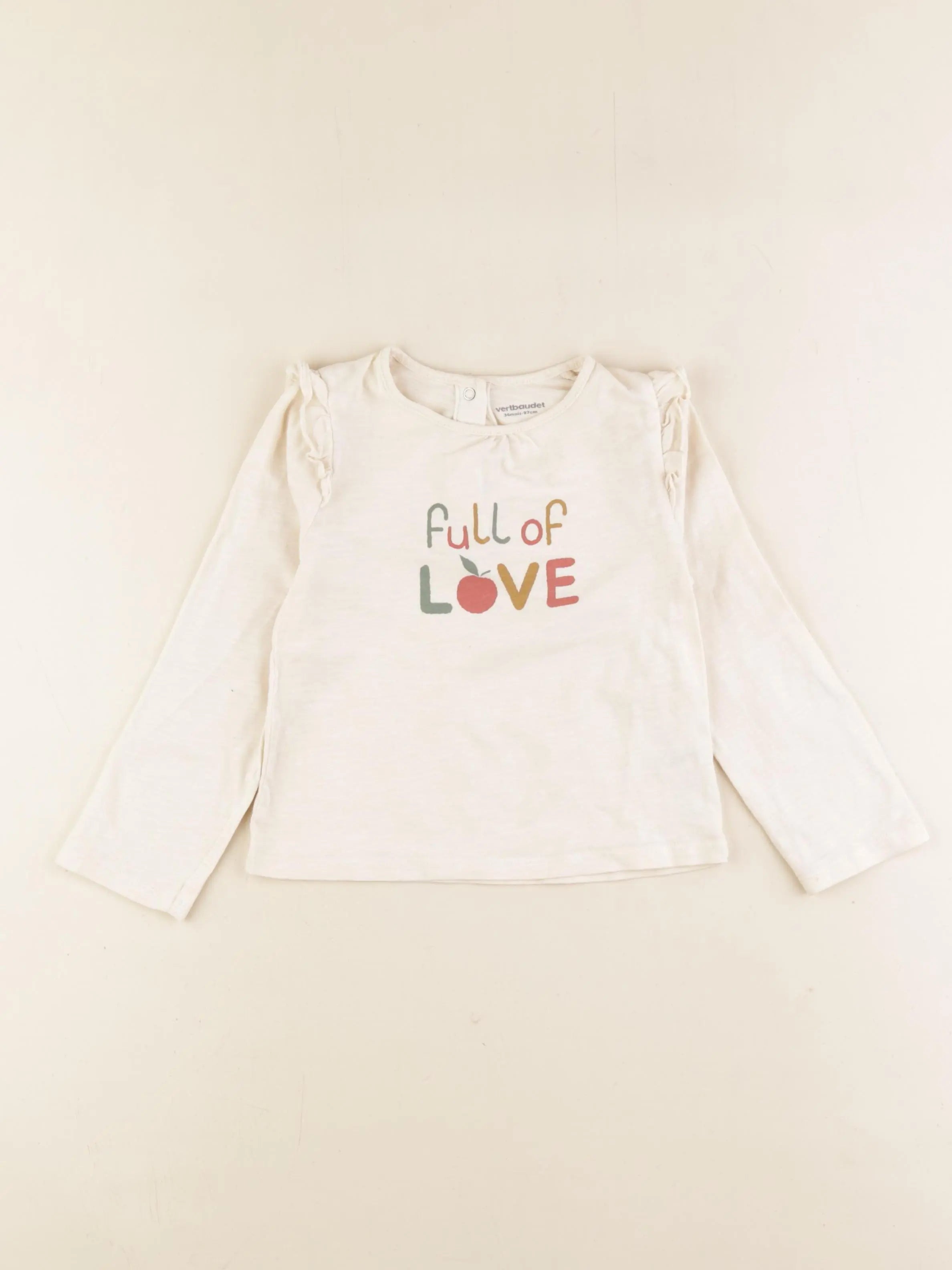 Vertbaudet - tee-shirt beige - 36 mois