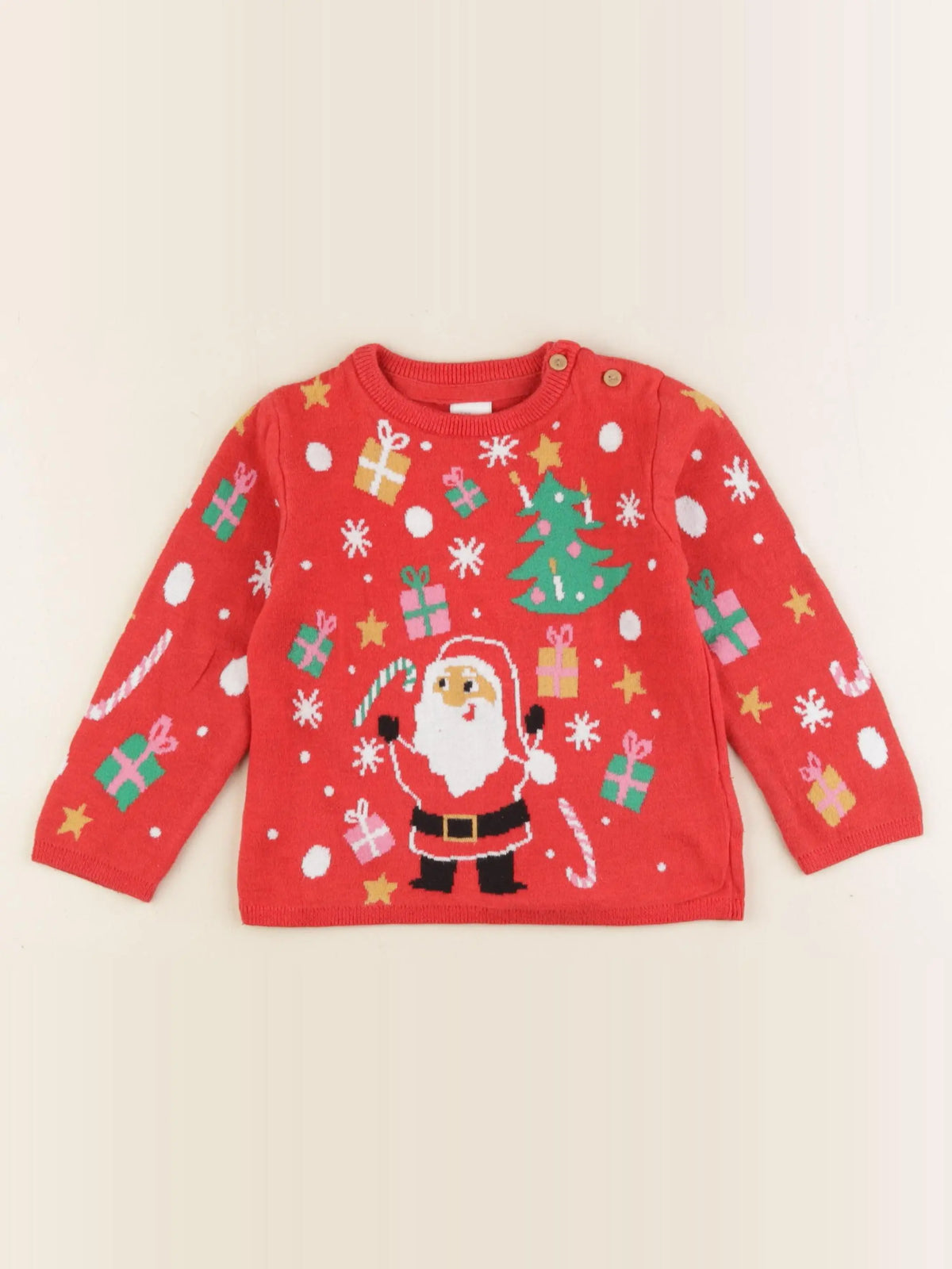 H&M - pull rouge - 18/24 mois